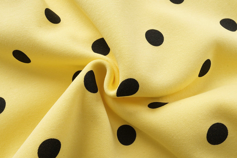 Omirad Polka Dot Wide-Leg Pants | Yellow & Black Cotton