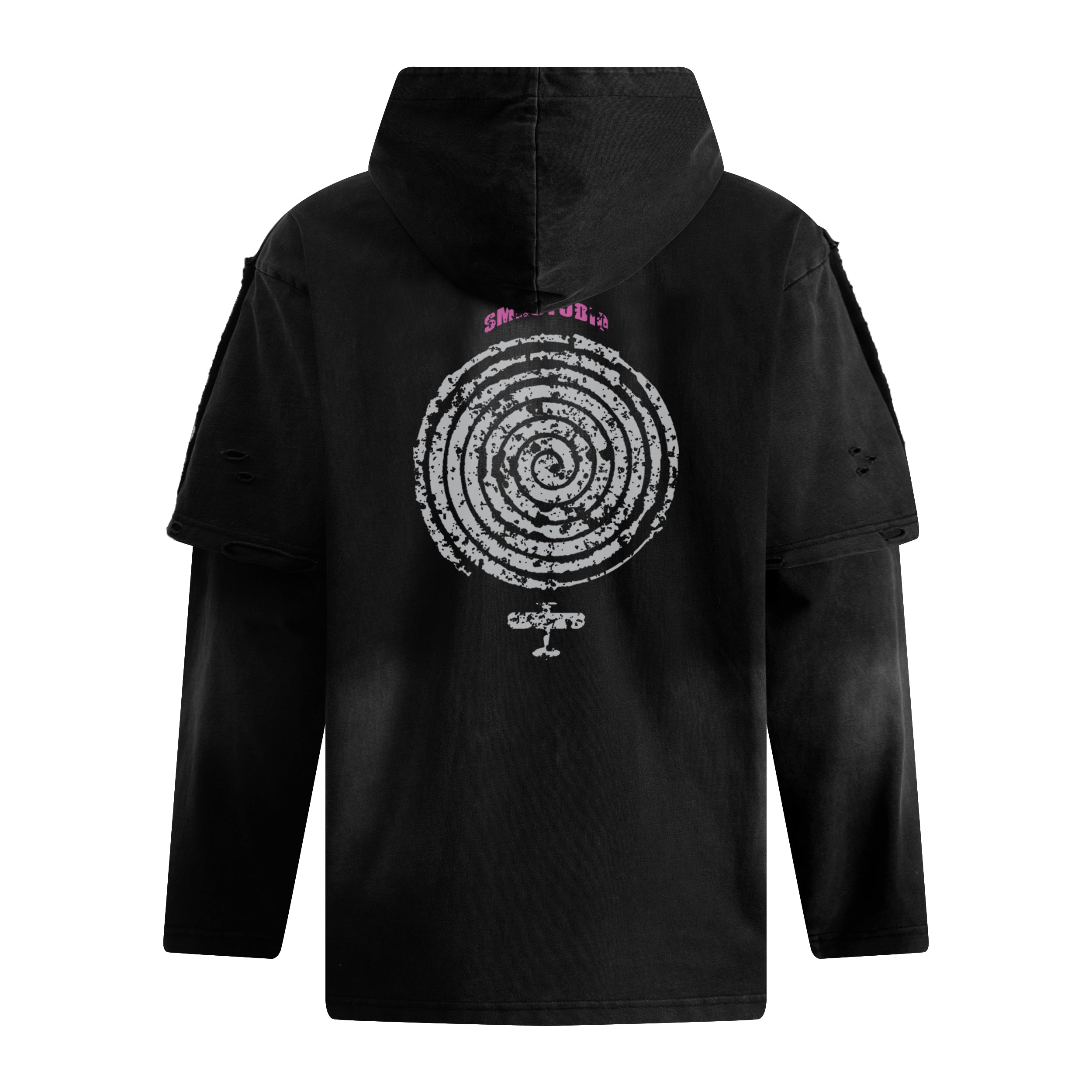 Omirad Destroyed Layered Graphic Hoodie Tee | Streetwear