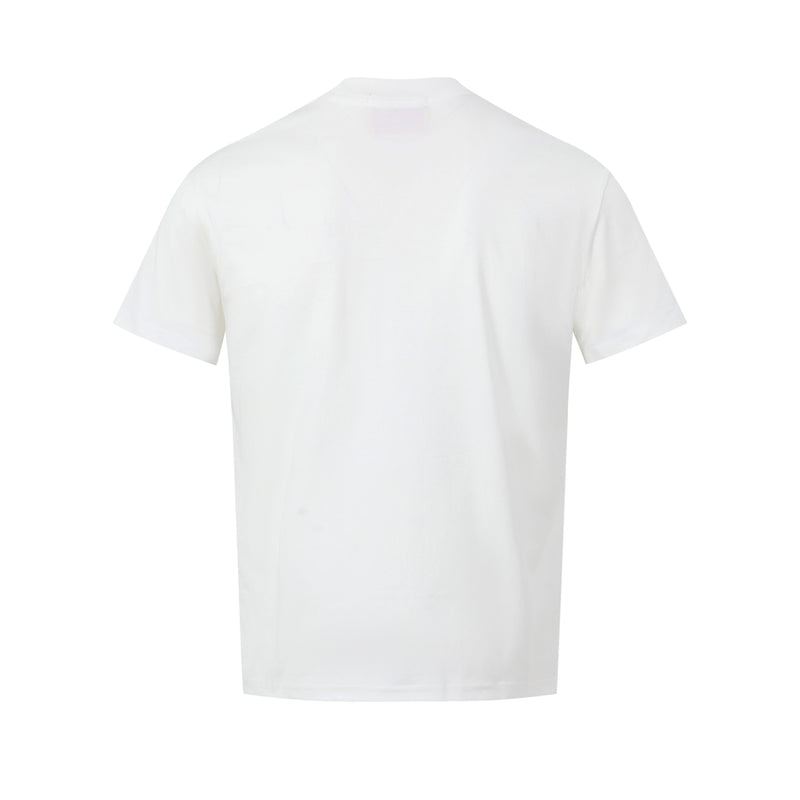 White short-sleeve crewneck T-shirt with a blank back view and relaxed fit on a clean white background