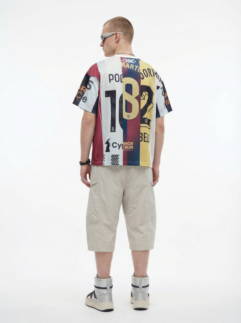 Omirad Vintage Football Patchwork Mesh Jersey | Streetwear