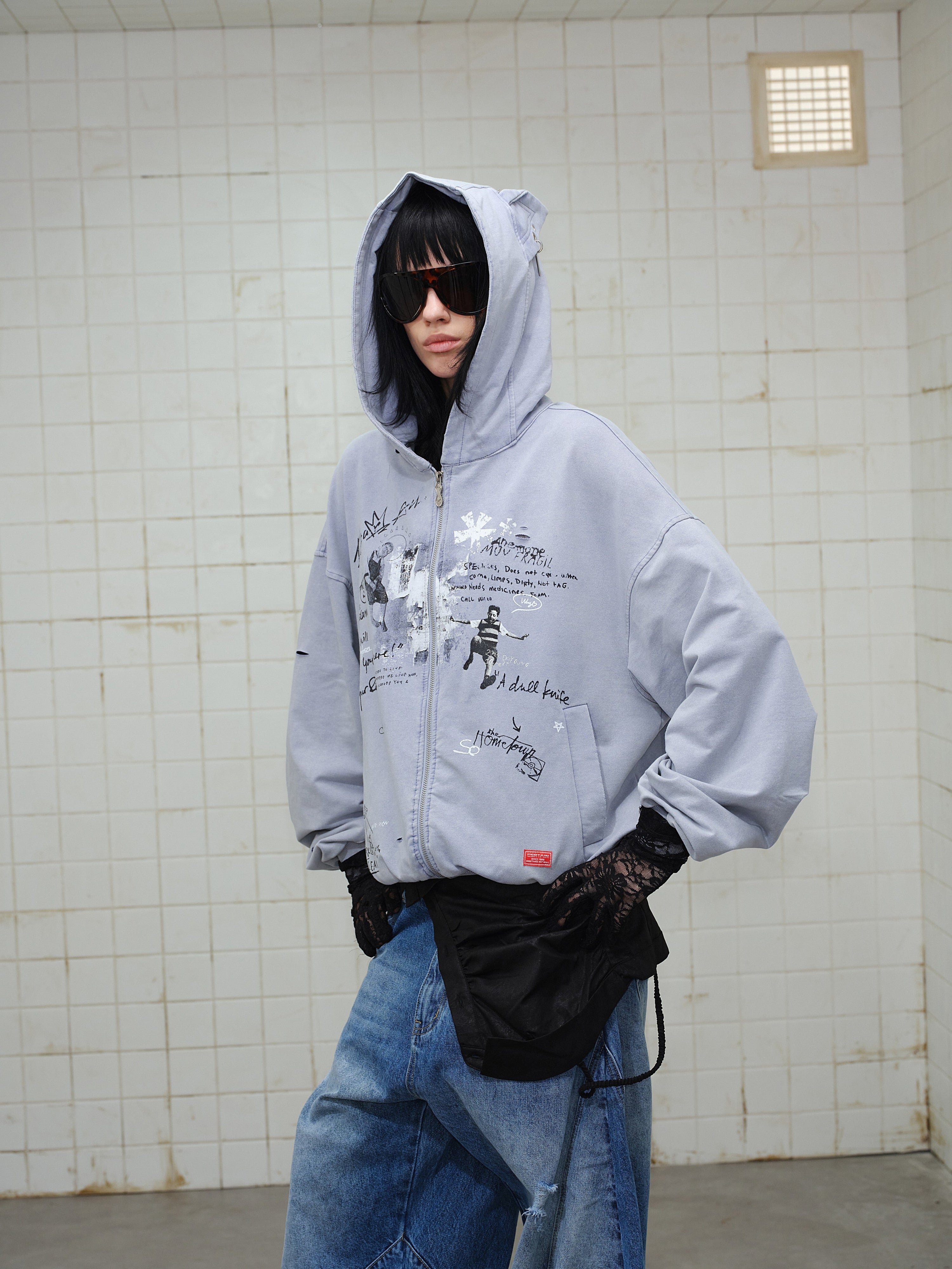 Omirad Gradient Graphic Zip Hoodie | Streetwear Statement