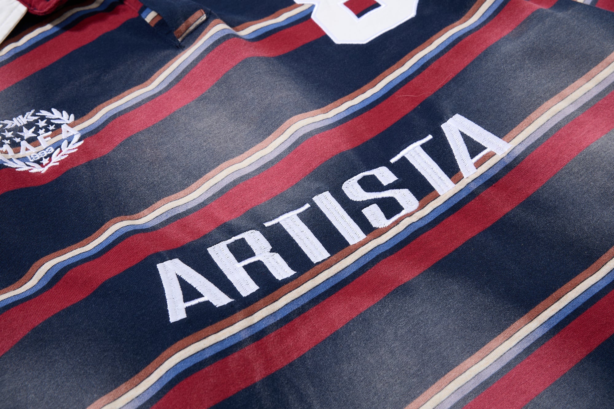 Artista Layered Stripe Rugby Polo Long-Sleeve Shirt