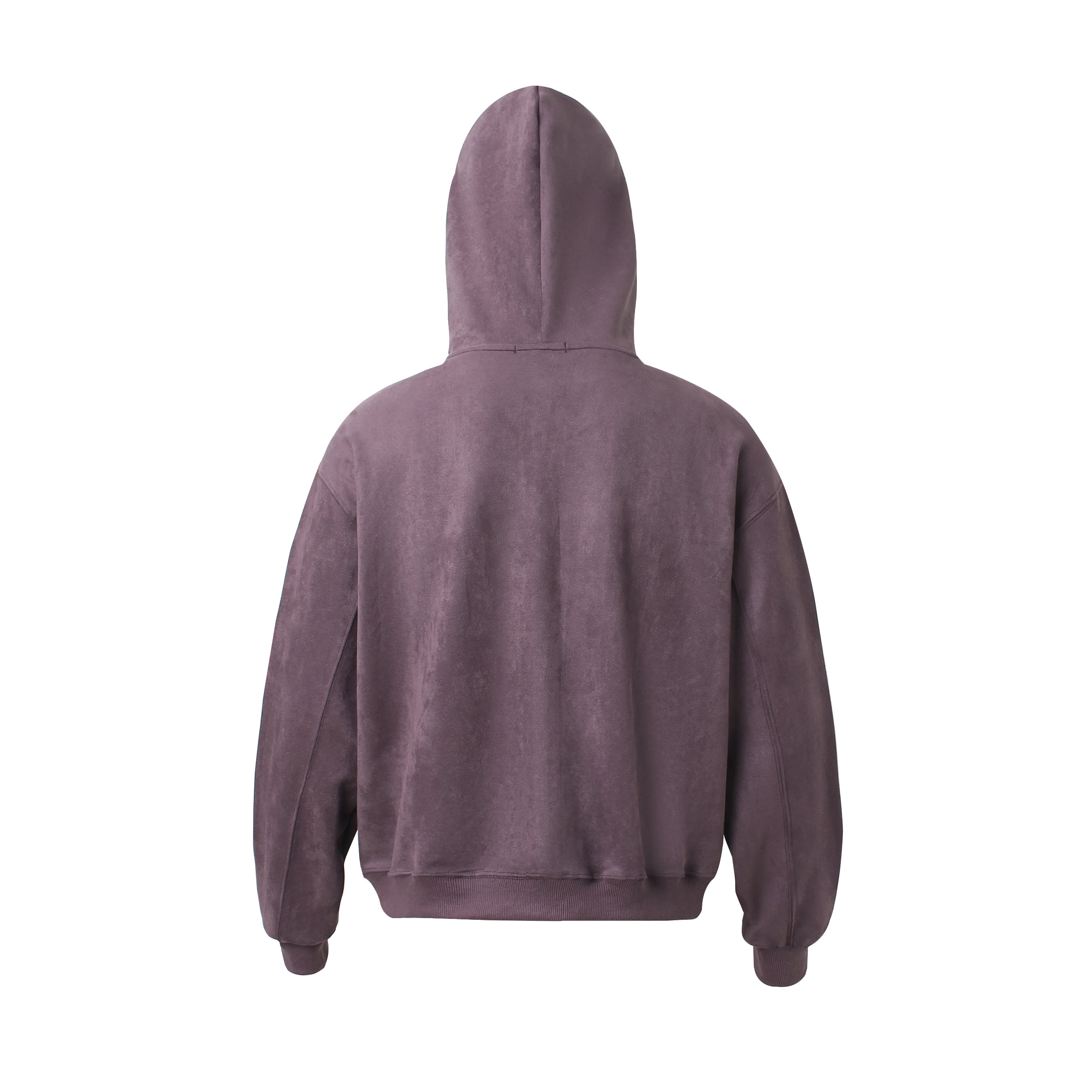 Suede Varsity Zip Hoodie | Bold Lettering & Contrast Piping