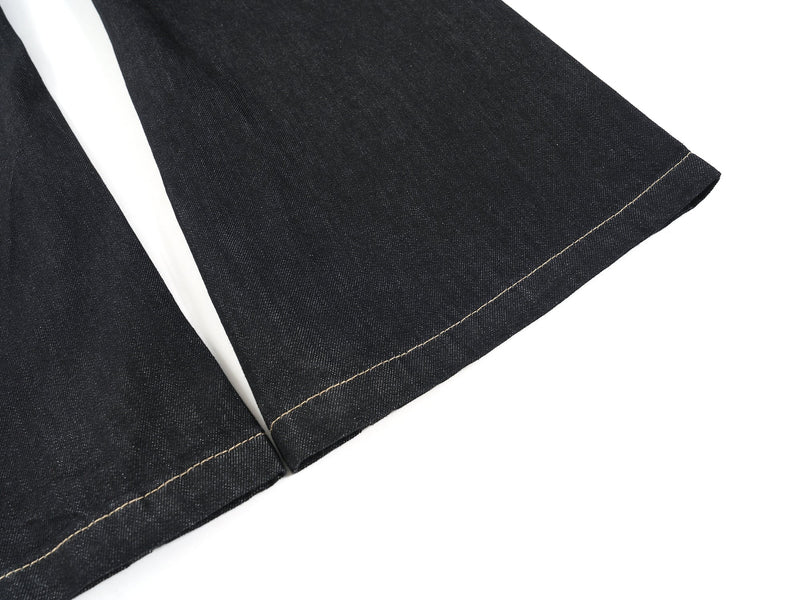 Plaid-Waist Wide-Leg Denim Pants | Retro Streetwear Jeans