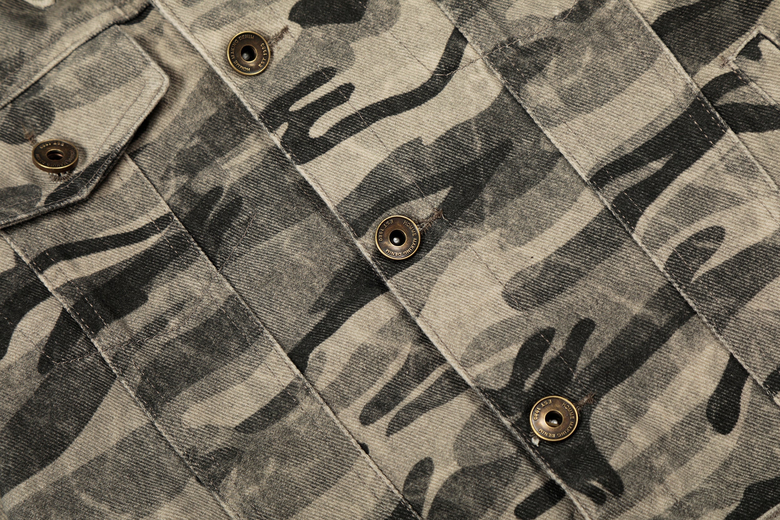 Camo Badge Denim Jacket | Cropped Streetwear Trucker