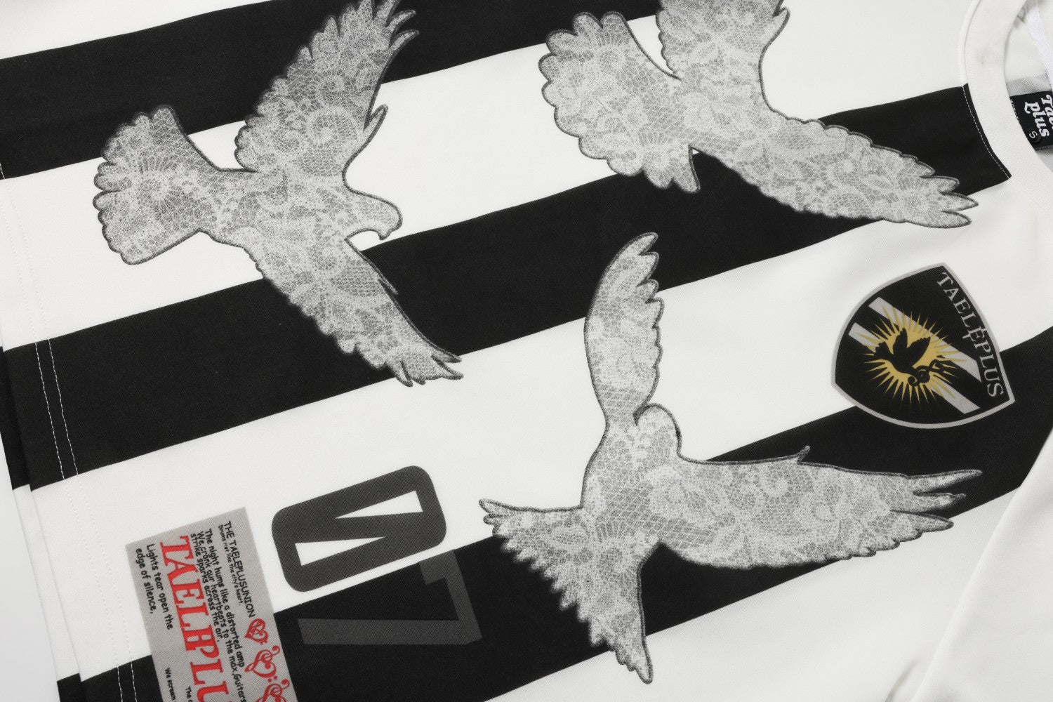 Striped Dove Graphic Football Jersey Tee | Streetwear