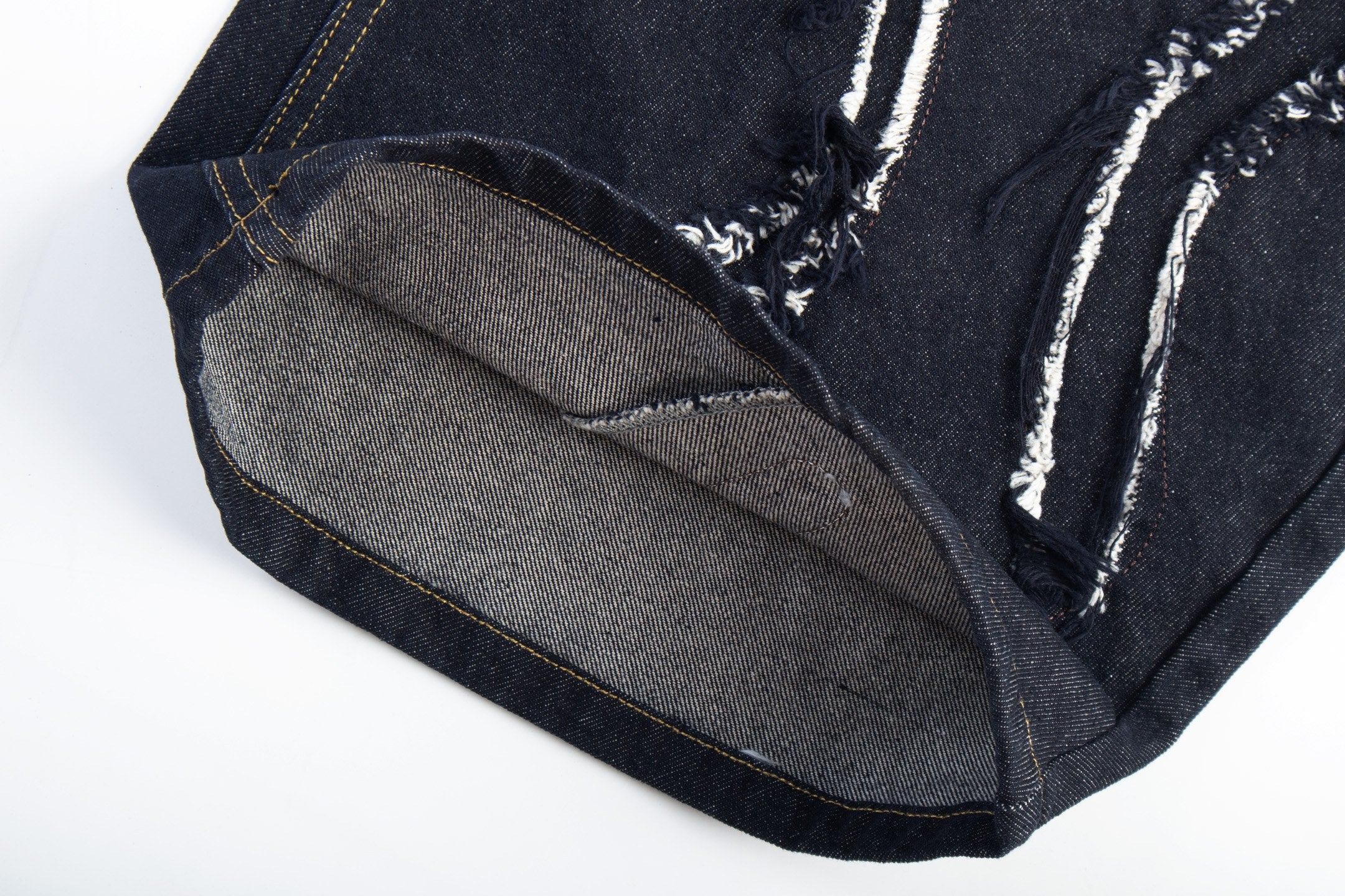 Distressed Flame Stitch Baggy Jeans | Dark Streetwear Denim