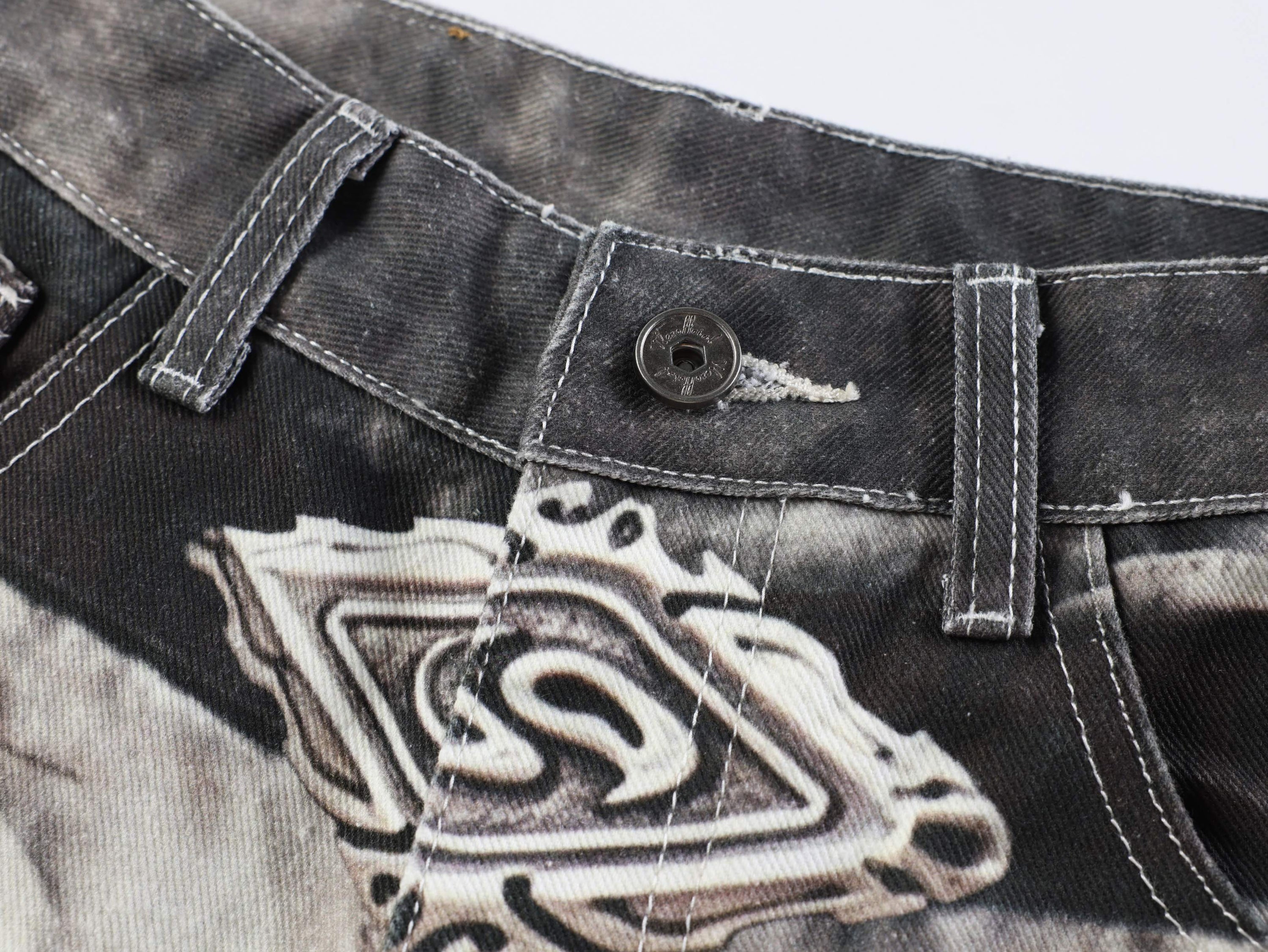 Omirad Abstract Wash Wide-Leg Jeans | Oversized Streetwear Denim