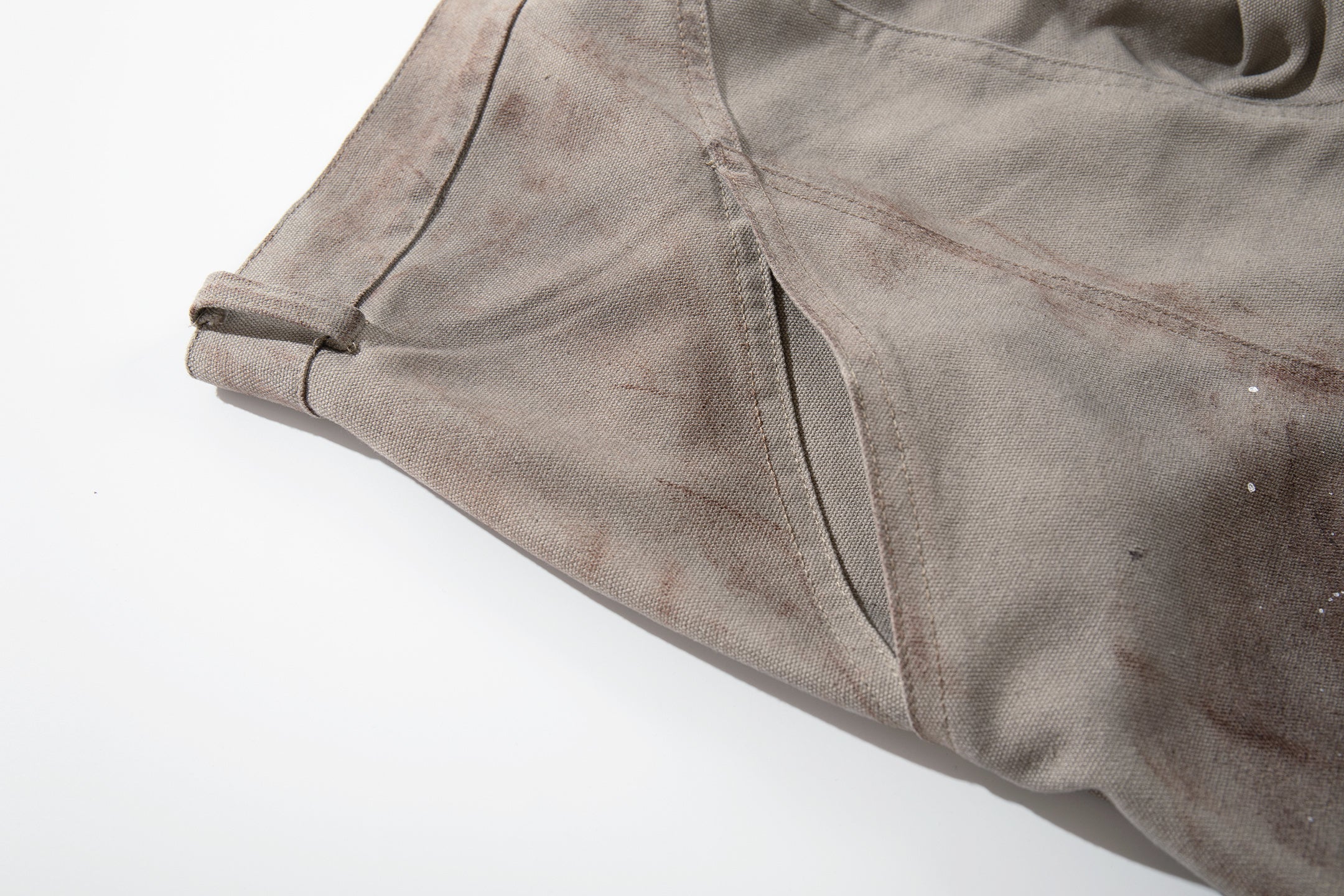 Omirad Distressed Panel Wide-Leg Pants | Paint Splatter