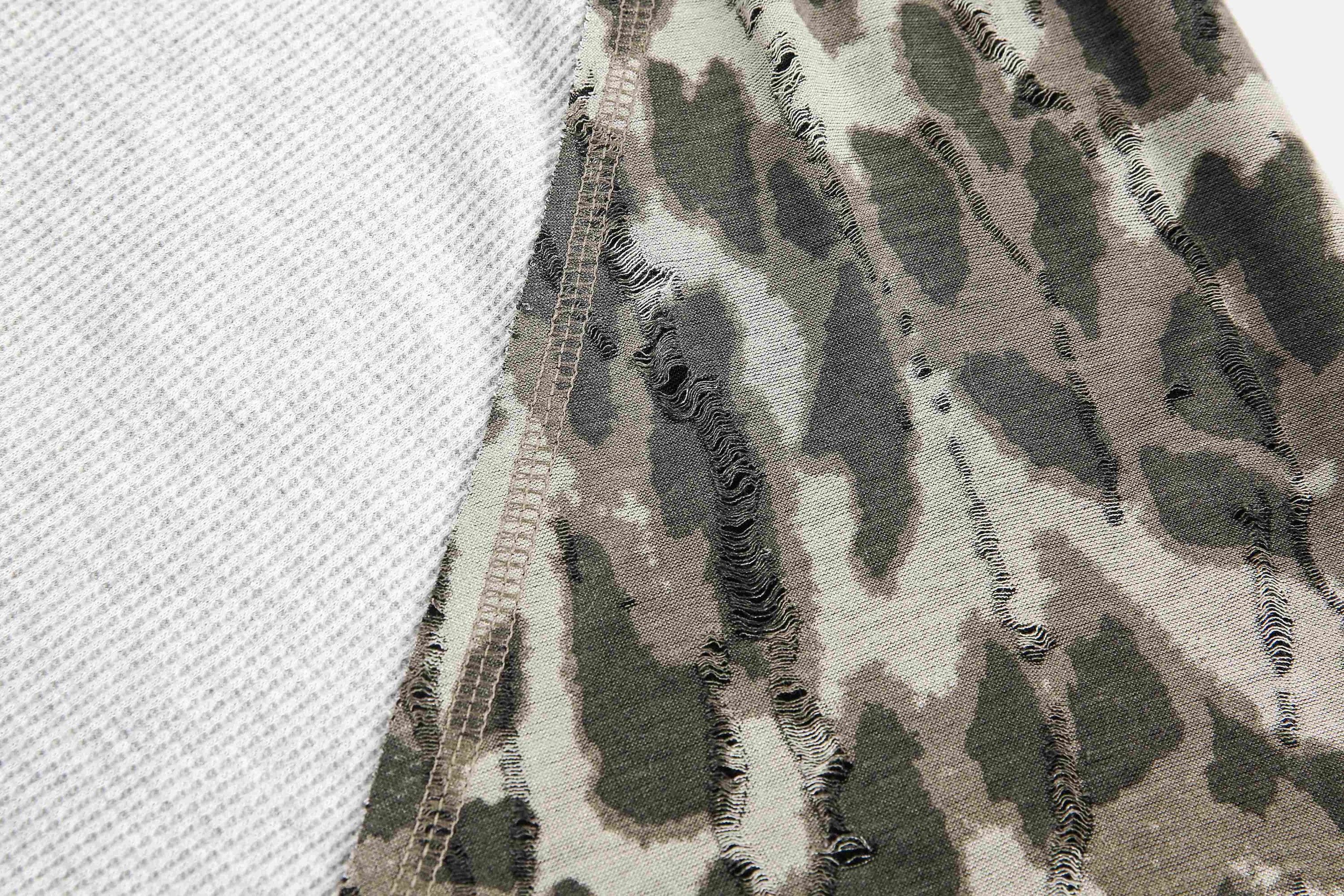 Leopard Camo Raglan Long Sleeve T-Shirt | Streetwear Graphic Tee
