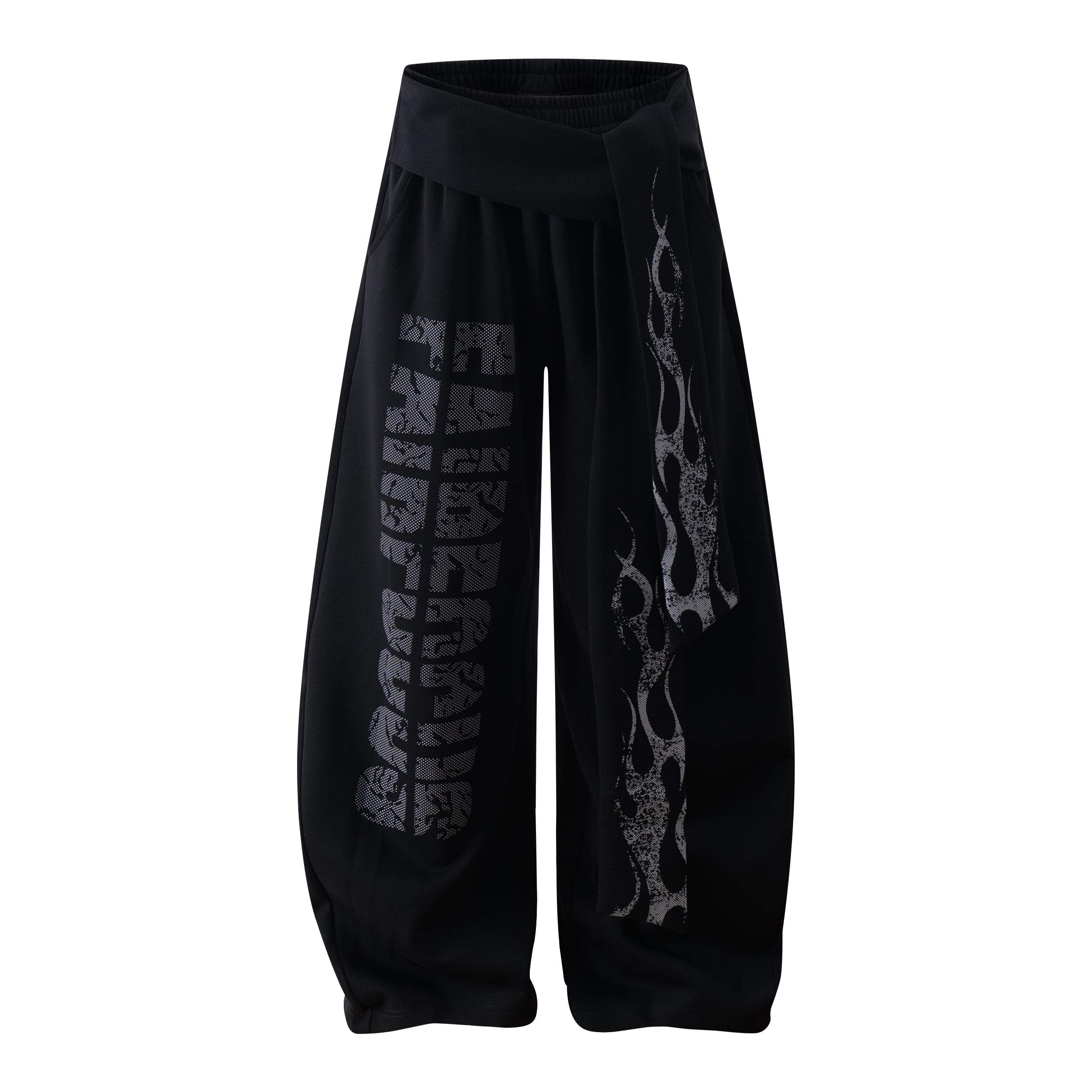 Fairfocus Flame Wrap Wide-Leg Pants | Streetwear Joggers