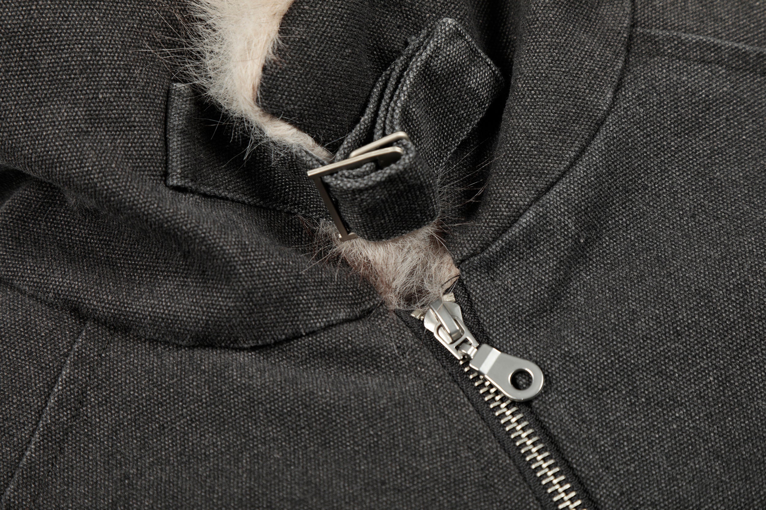 Fleece-Lined Utility Bomber Jacket | Faux-Fur Collar