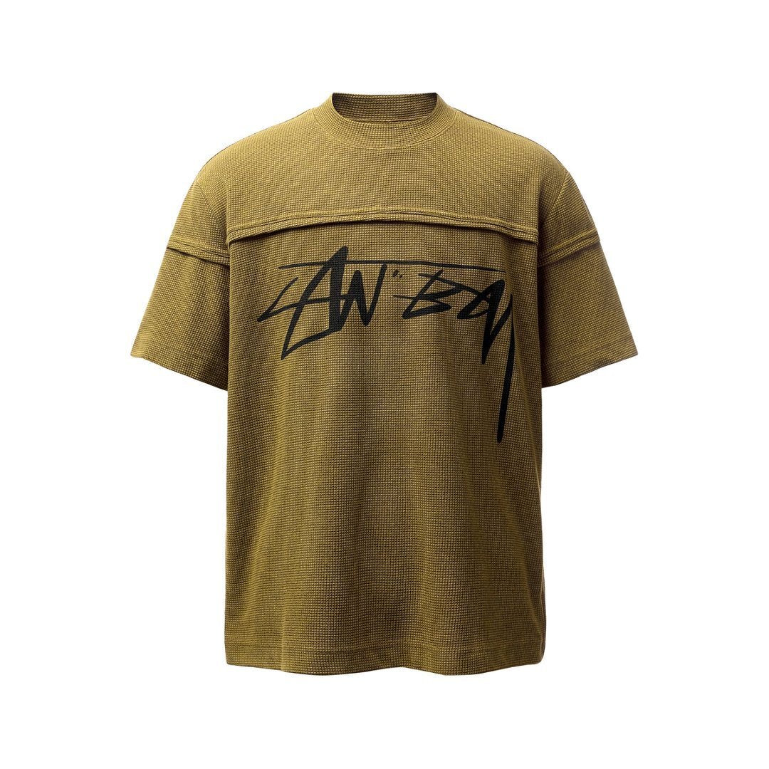 Omirad Script Logo Waffle Knit T-Shirt | Streetwear Tee
