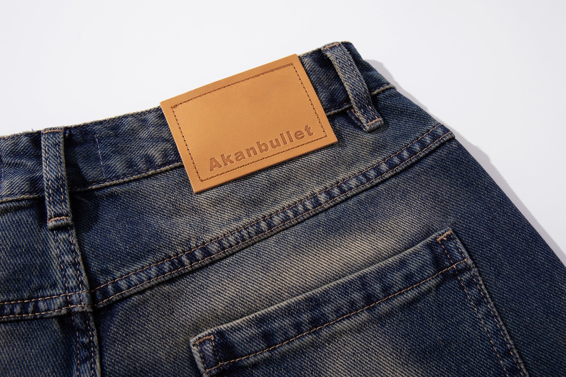 Curve-Panel Smoke-Fade Wide-Leg Jeans | Vintage Blue Denim