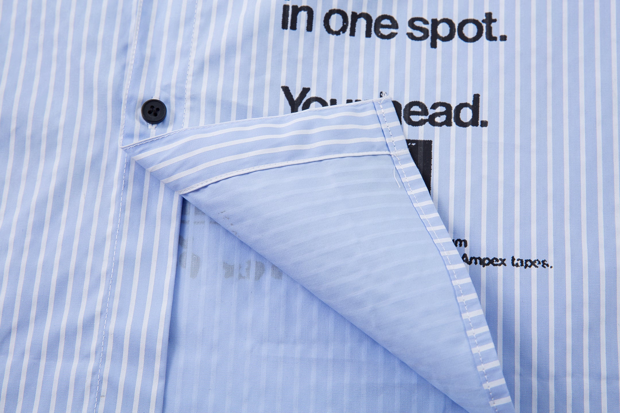 Punk Zine Graphic Layered Pinstripe Shirt | Streetwear