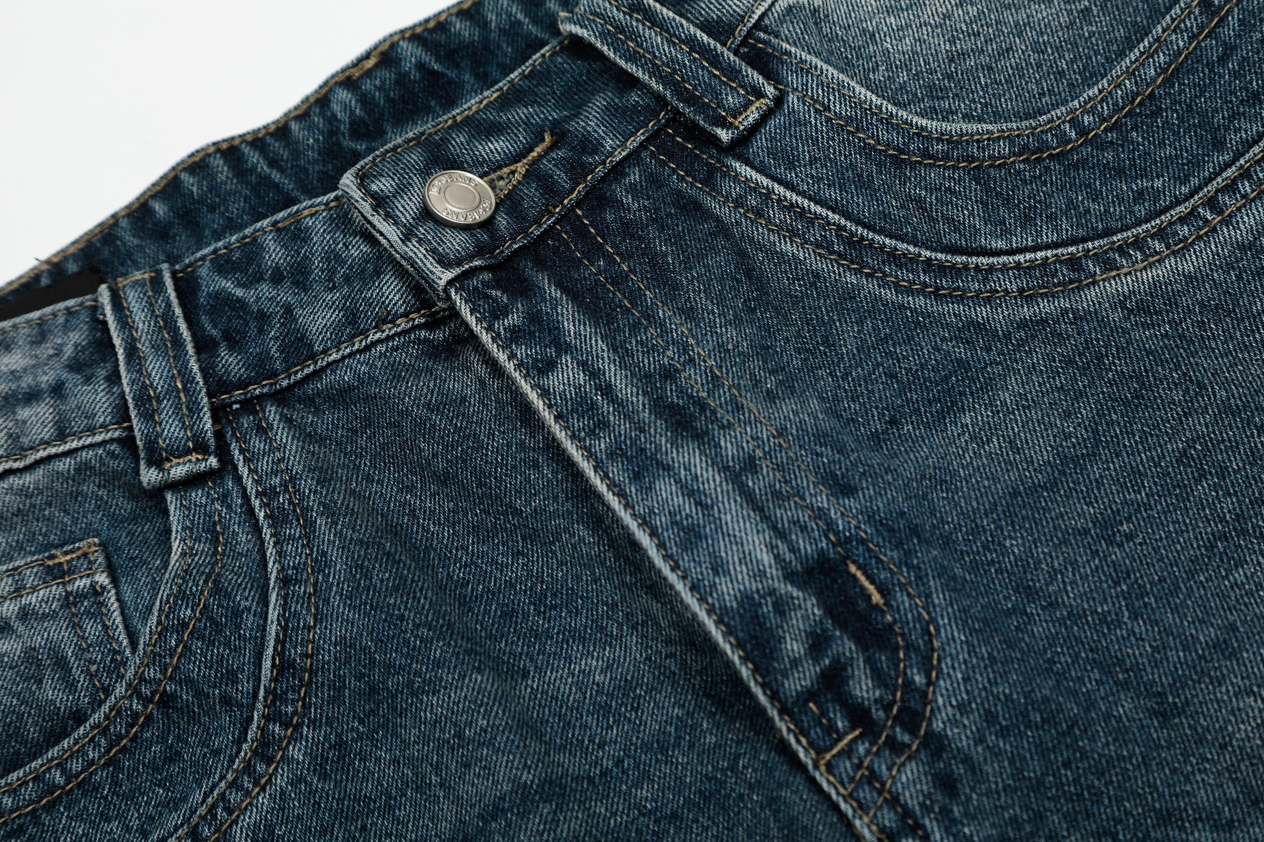 Omirad Studded Wide-Leg Denim Shorts | Vintage Wash Jorts