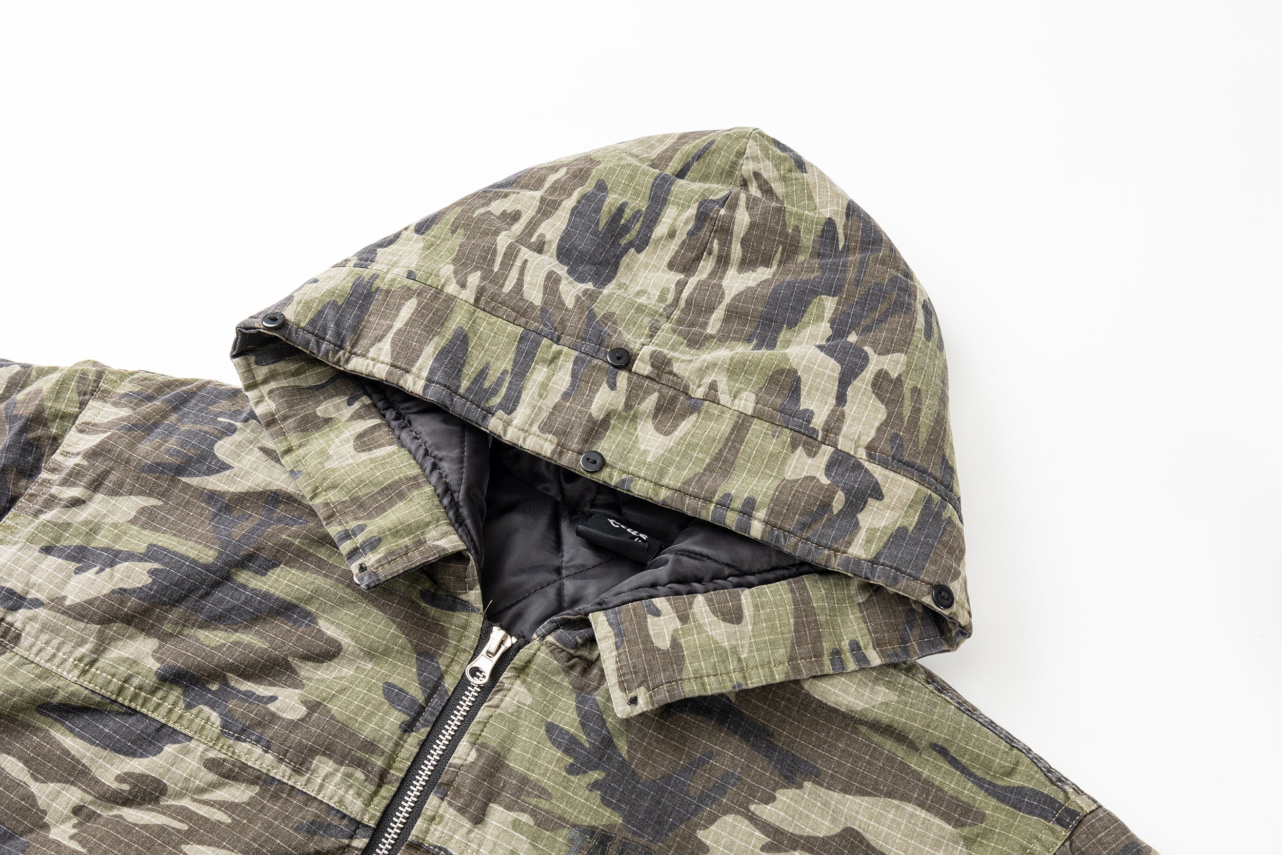 Men's Camo Faux Fur Hooded Padded Cotton Jacket