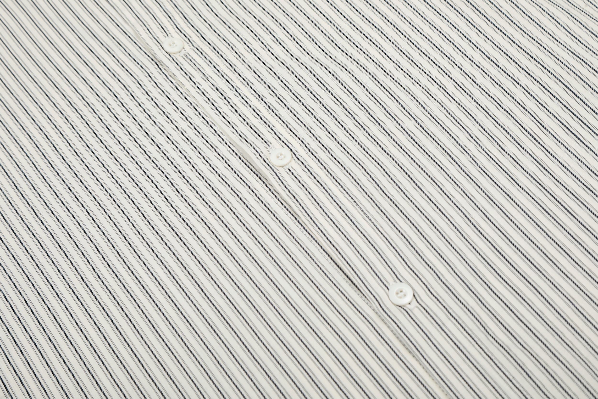 Omirad Pinstripe Patch Graphic Shirt | Streetwear Button-Up