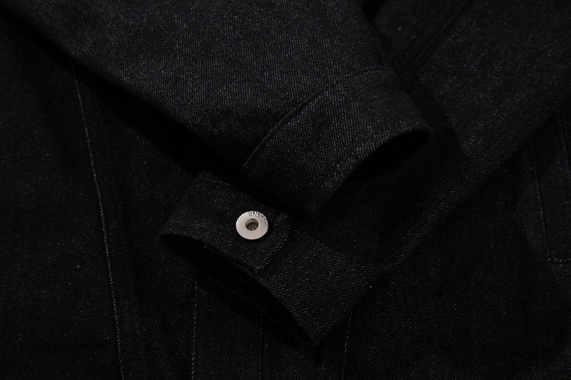 Omirad Black Denim Panel Jacket | Structured Cropped Fit