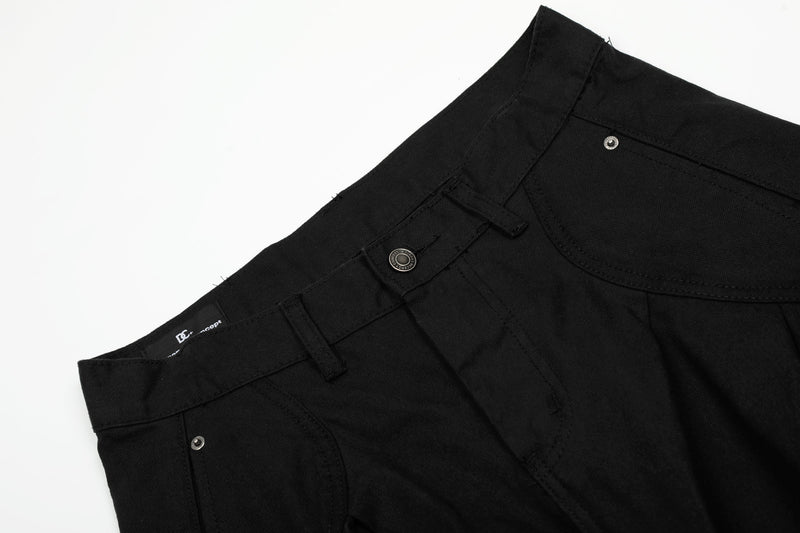 Sculpted Wide-Leg Pants | Curved Panel Cotton Trousers