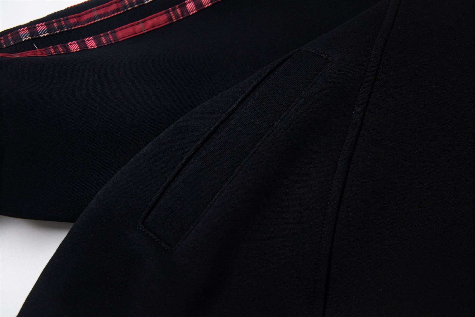 Omirad Plaid-Trim Track Jacket with Embroidered Logo & Pins