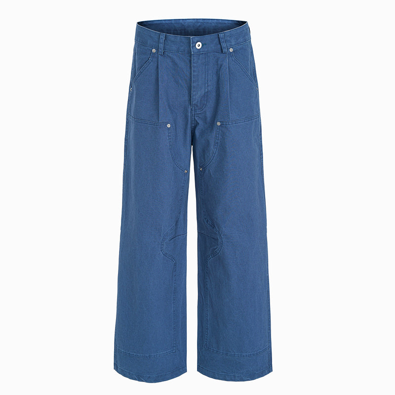 Utility Panel Wide-Leg Denim Pants | Workwear Streetwear