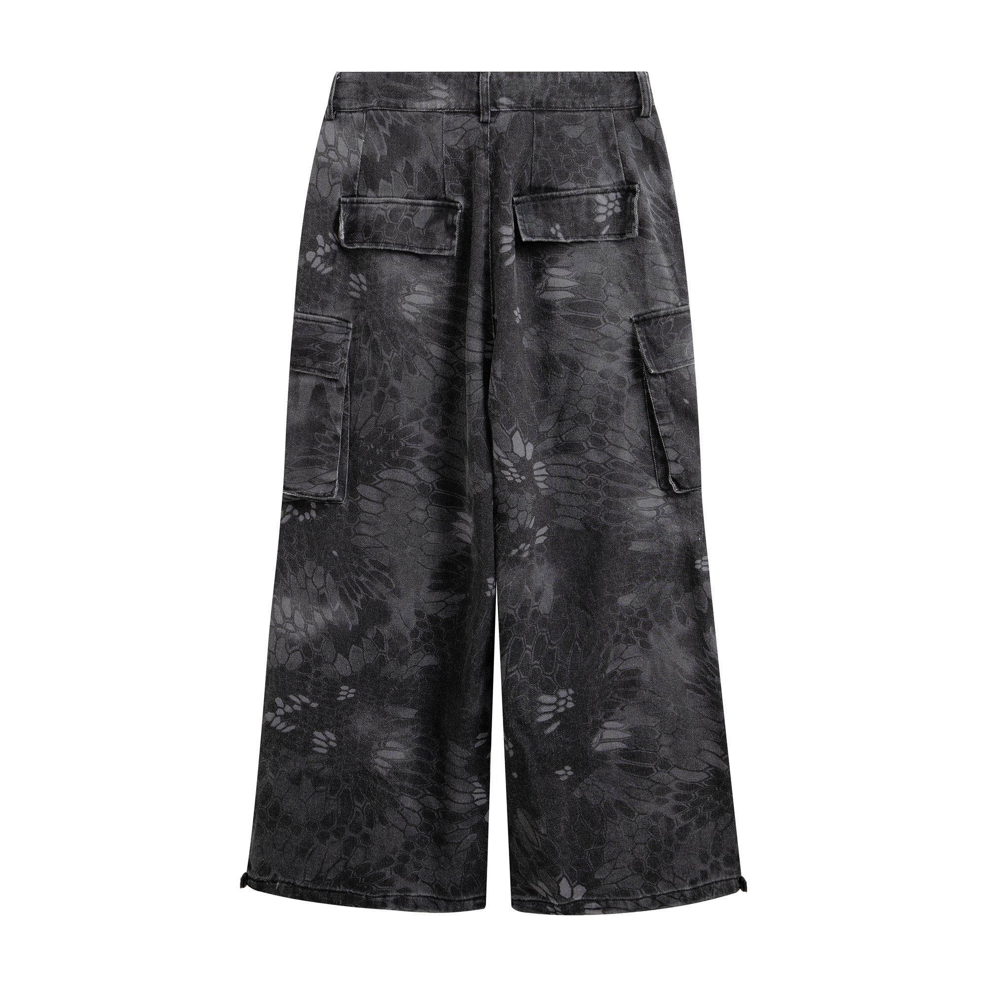 Snakeskin Camo Cargo Pants | Wide-Leg Streetwear