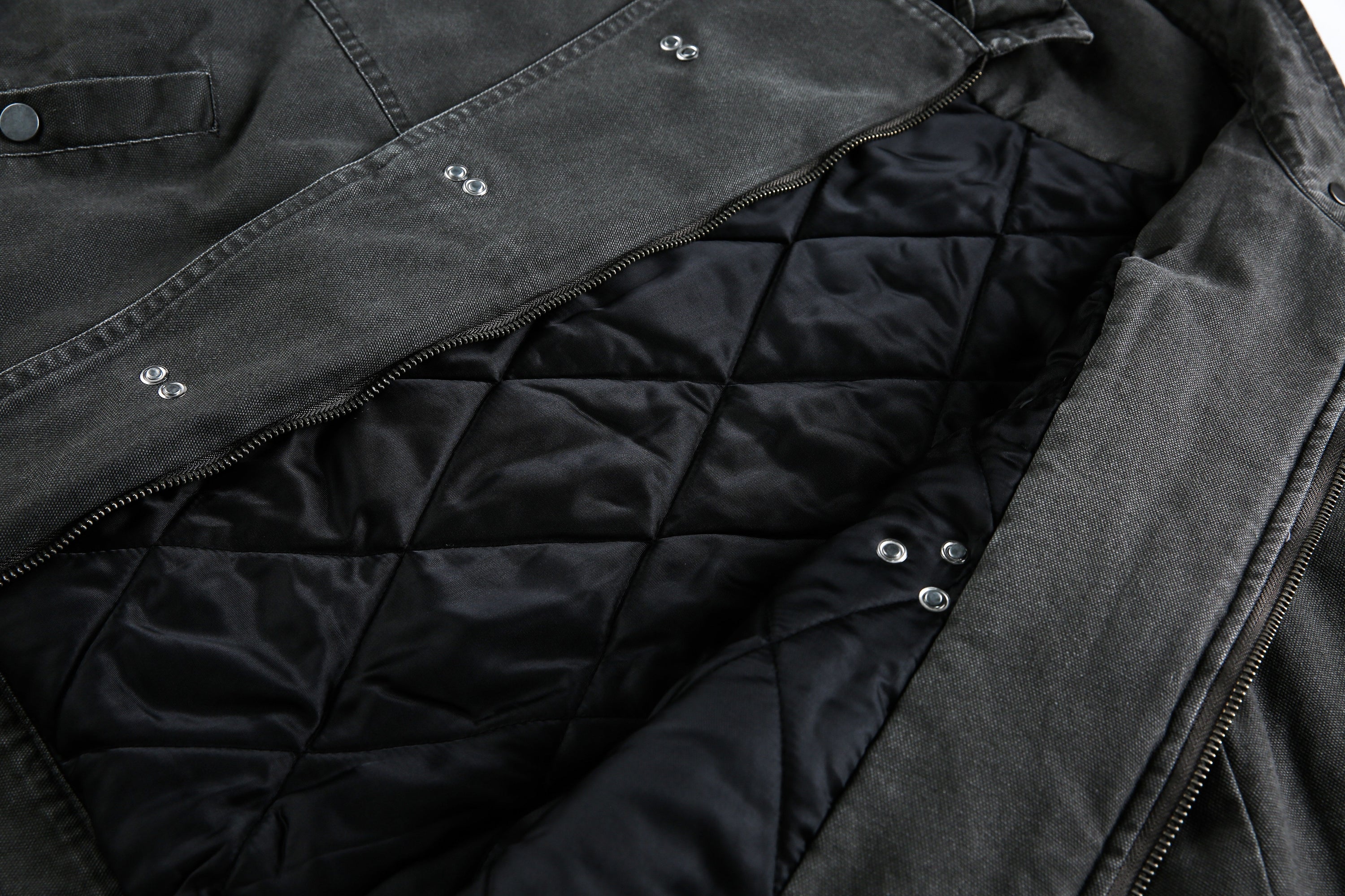 Metal Clasp Utility Jacket | Military-Inspired Cotton Jacket
