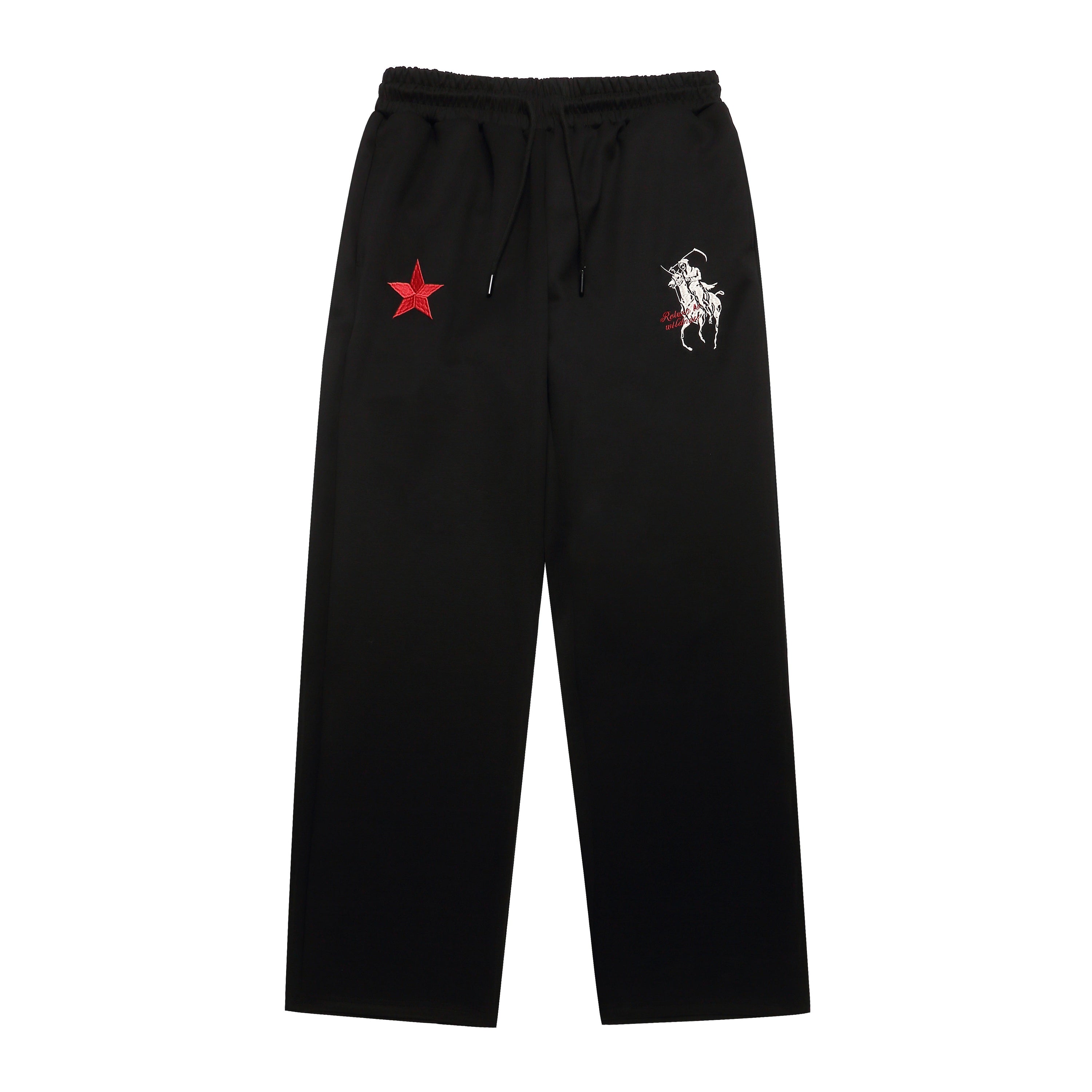 Omirad Star Embroidery Wide-Leg Sweatpants | Unisex Streetwear