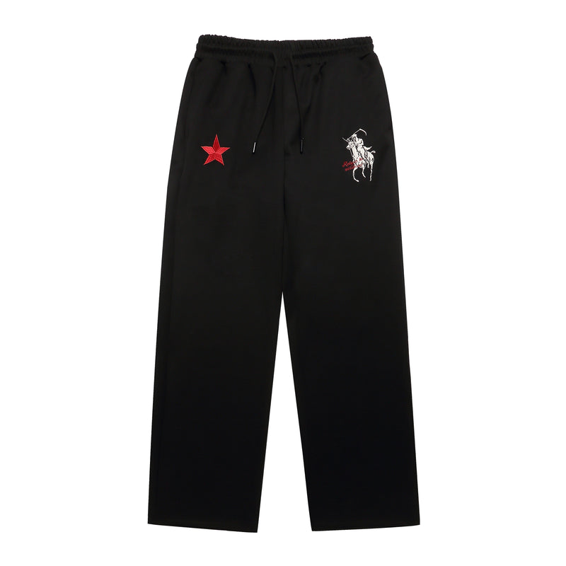 Omirad Star Embroidery Wide-Leg Sweatpants | Unisex Streetwear