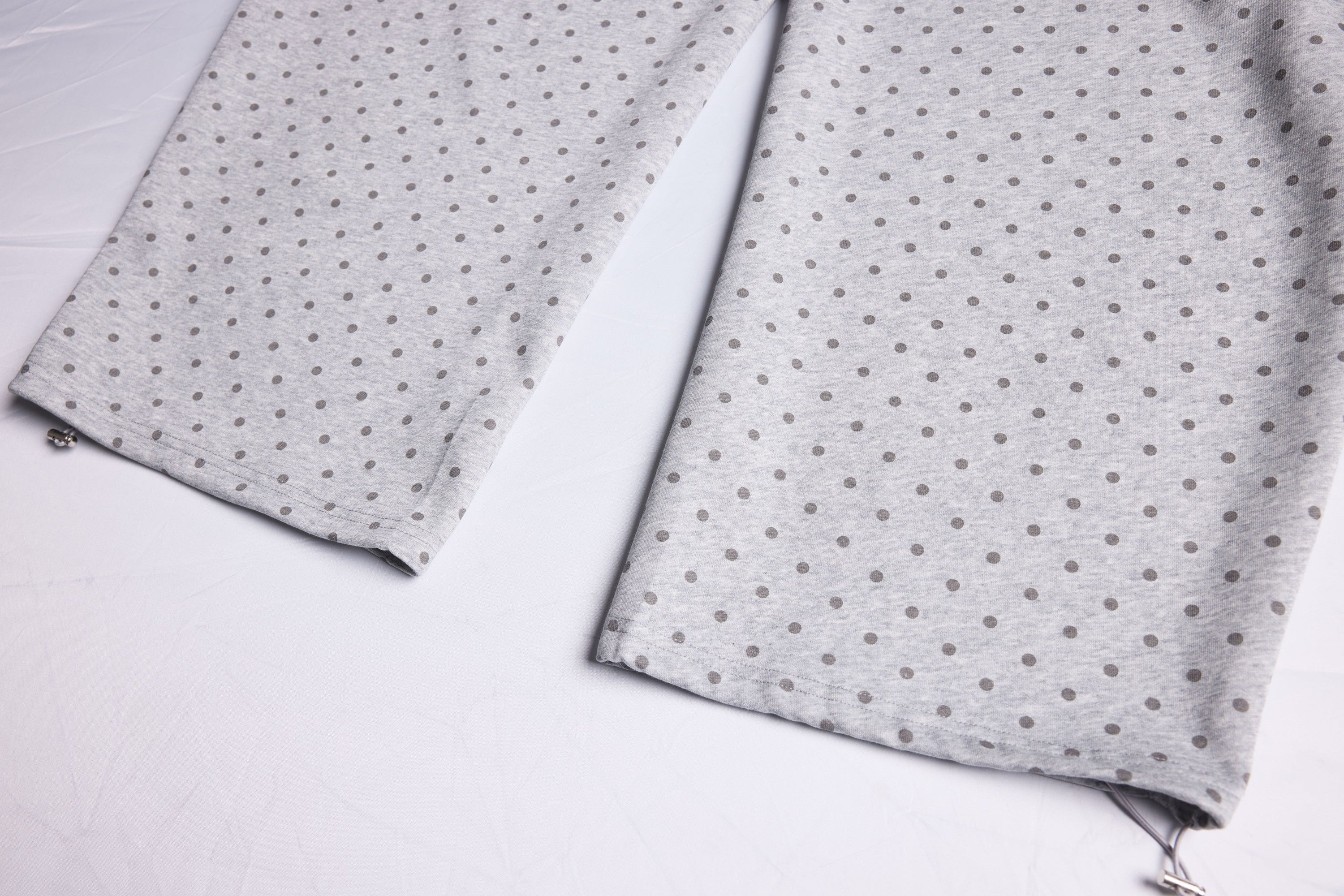 Polka Dot Wide-Leg Sweatpants with Stripe Detail | Omirad