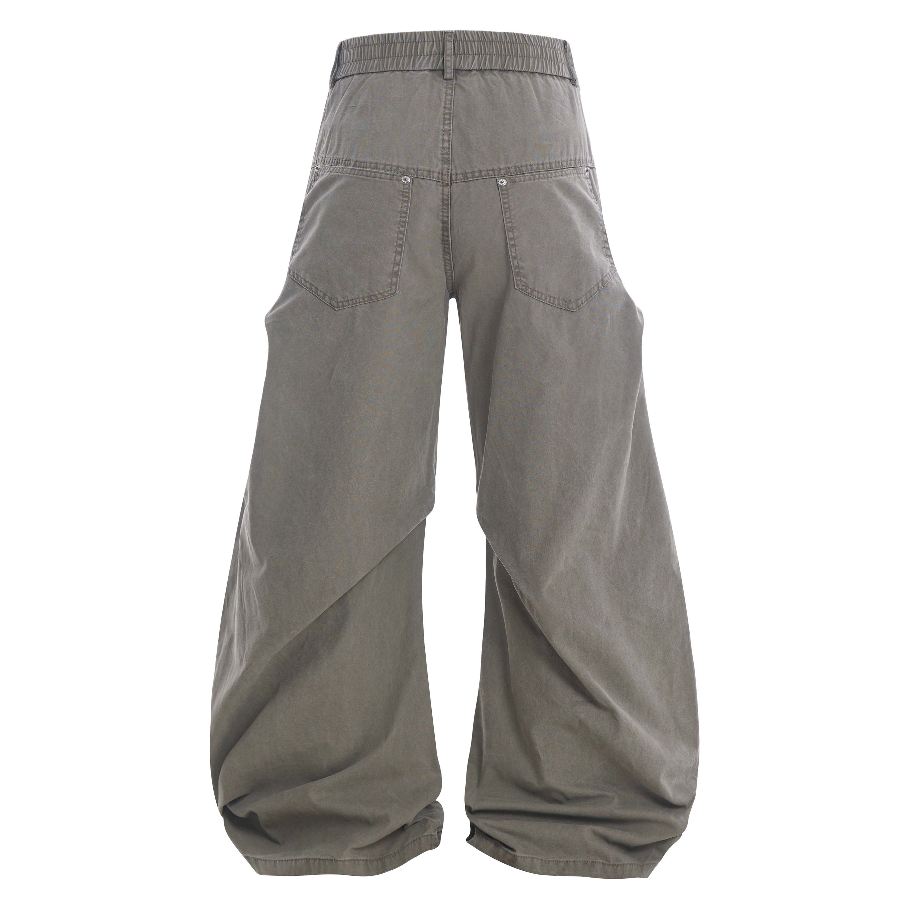 Curved Seam Washed Wide-Leg Pants | Oversized Street Style