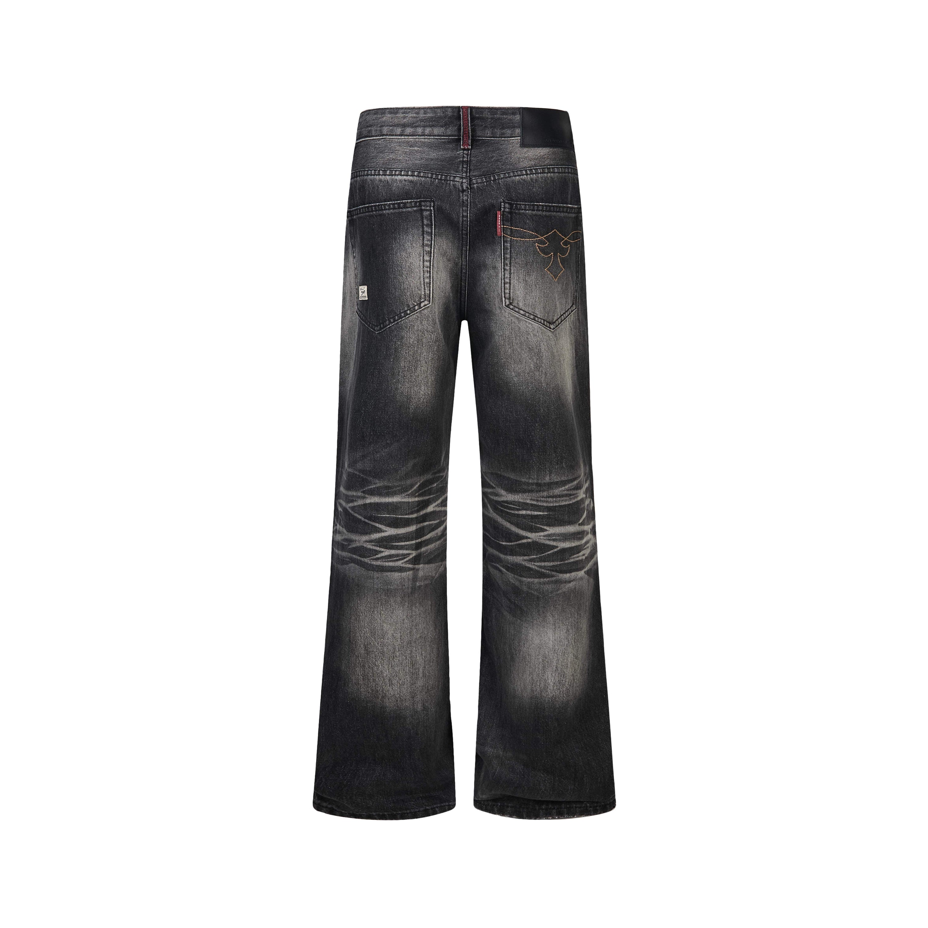 Omirad Vintage Washed Wide-Leg Jeans | Heavy Stonewash Denim