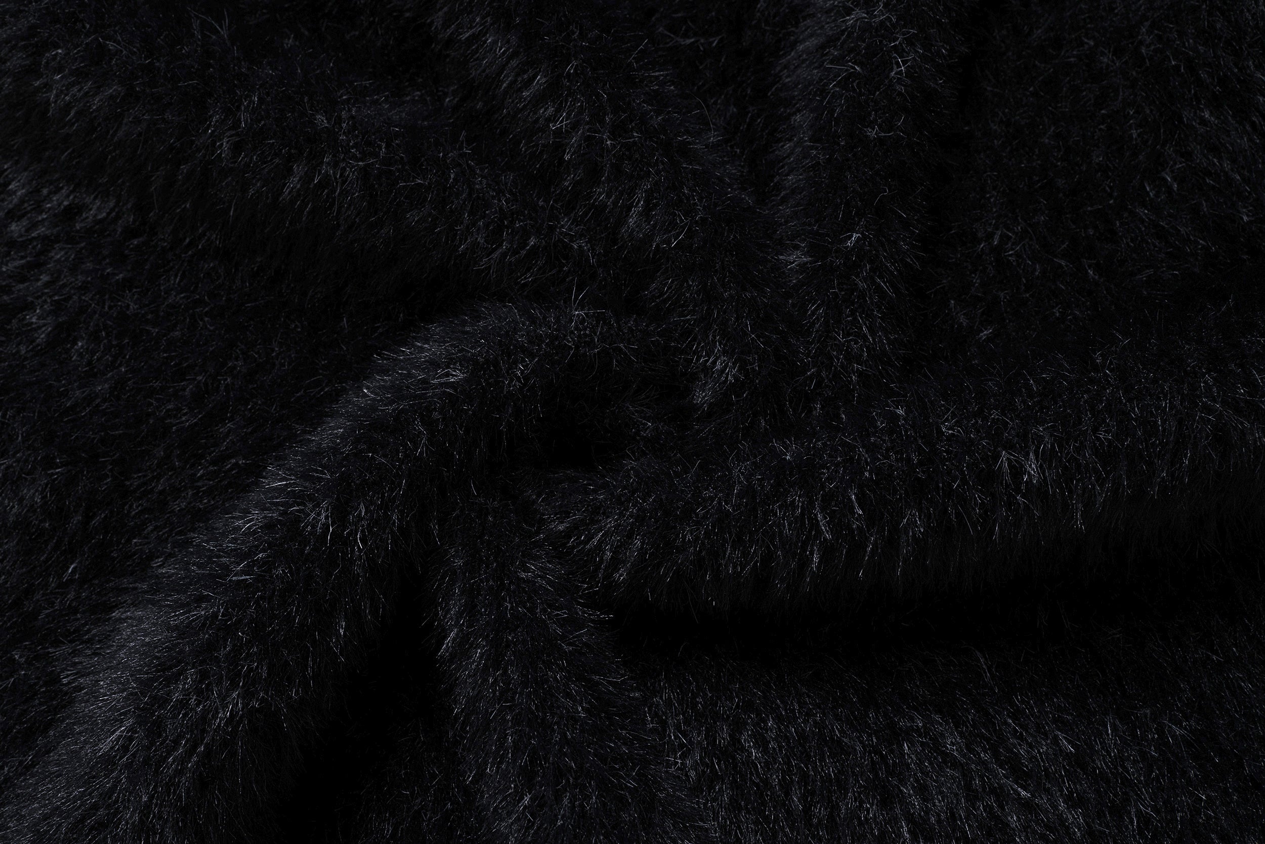 Omirad Fluffy Crest Knit Sweater | Black Graphic Fuzzy Pullover