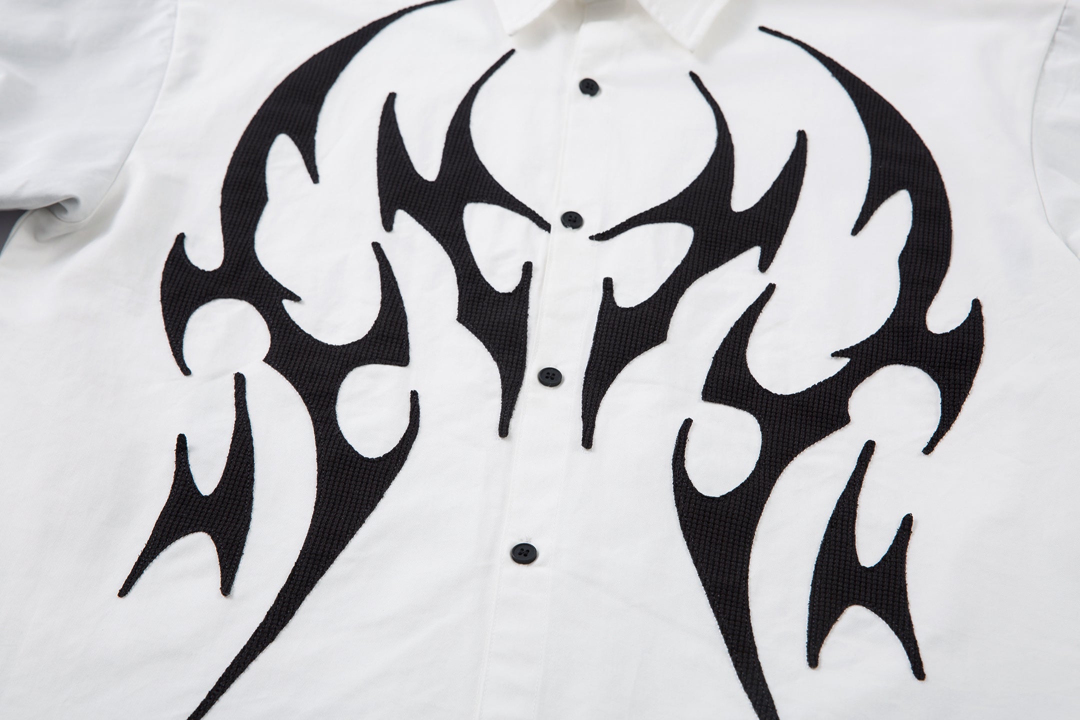 Omirad Tribal Flame Layered Shirt | Streetwear Button-Up