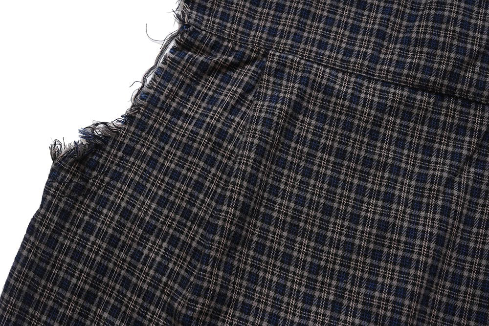 Omirad Raw-Edge Plaid Sleeveless Cotton Shirt | Streetwear
