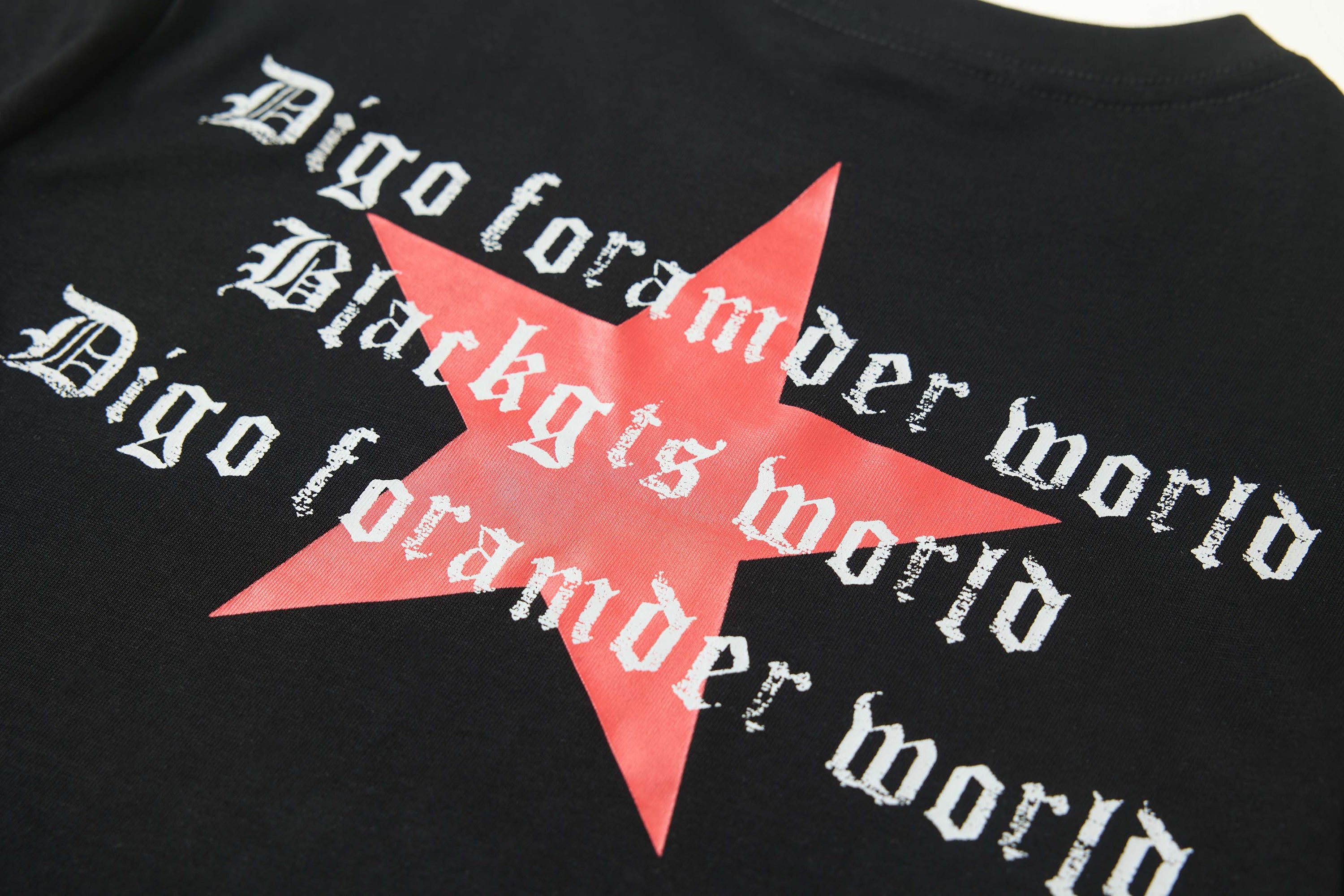 Omirad Star Emblem Graphic Tee | Street Style Black Cotton