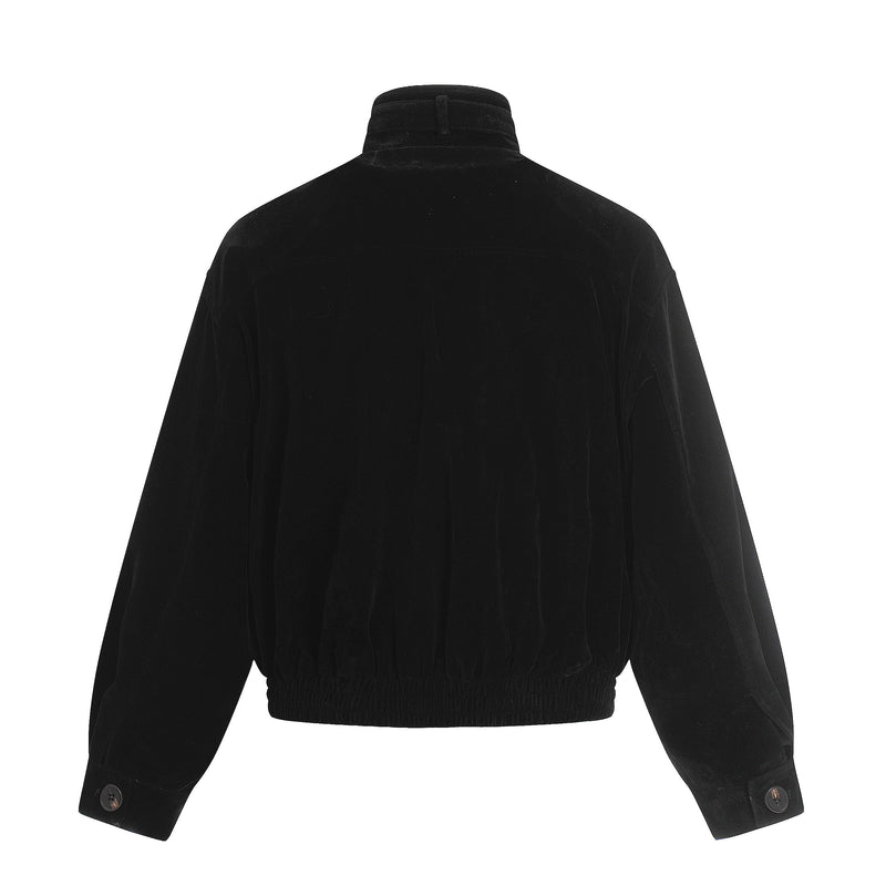 Omirad Utility Bomber Jacket | Stand Collar & Gold Hardware