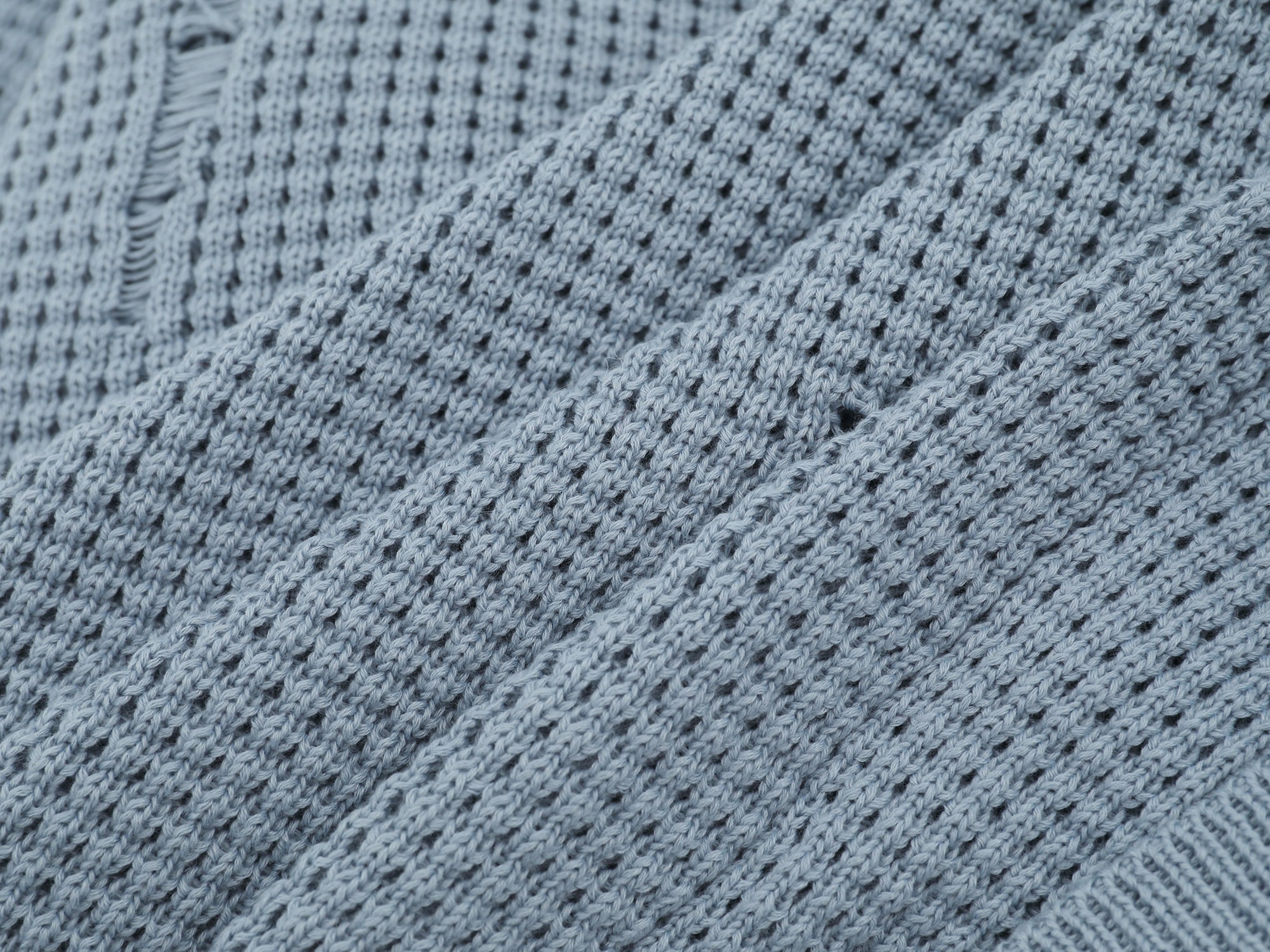 Omirad Waffle Knit Badge Zip Cardigan | Distressed Street Jacket