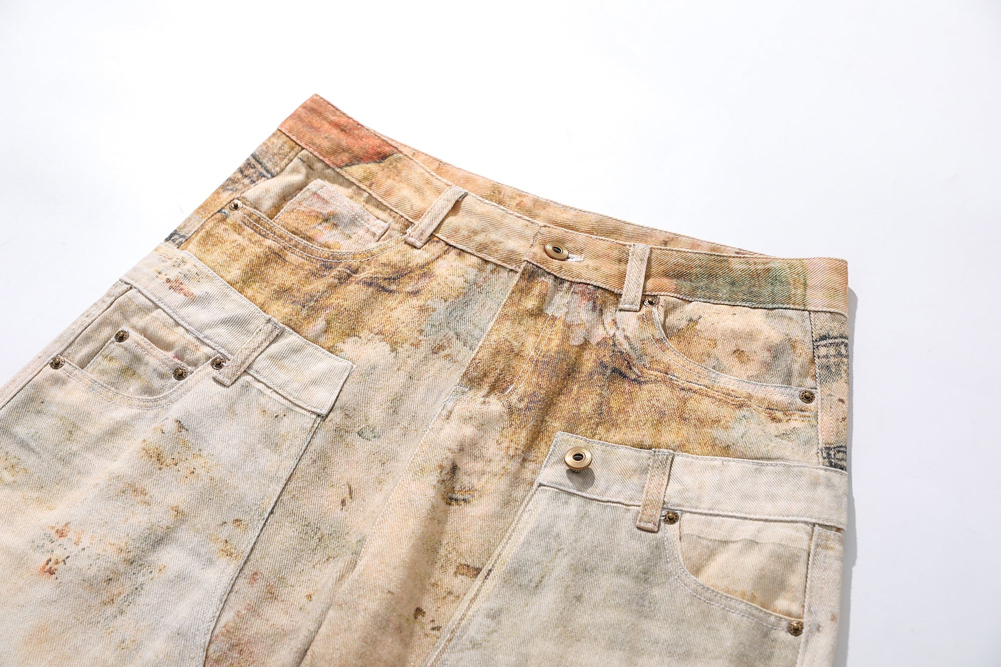 Omirad Vintage Washed Wide-Leg Workwear Jeans | 100% Cotton
