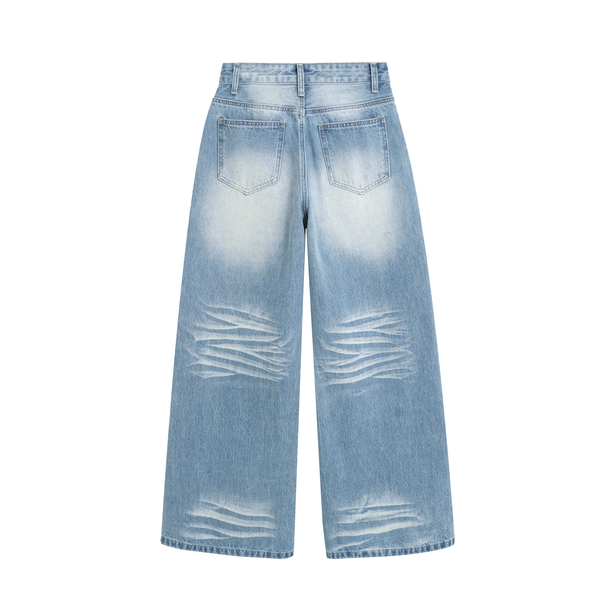 Omirad Faded Wide-Leg Jeans | Vintage Wash Streetwear Denim