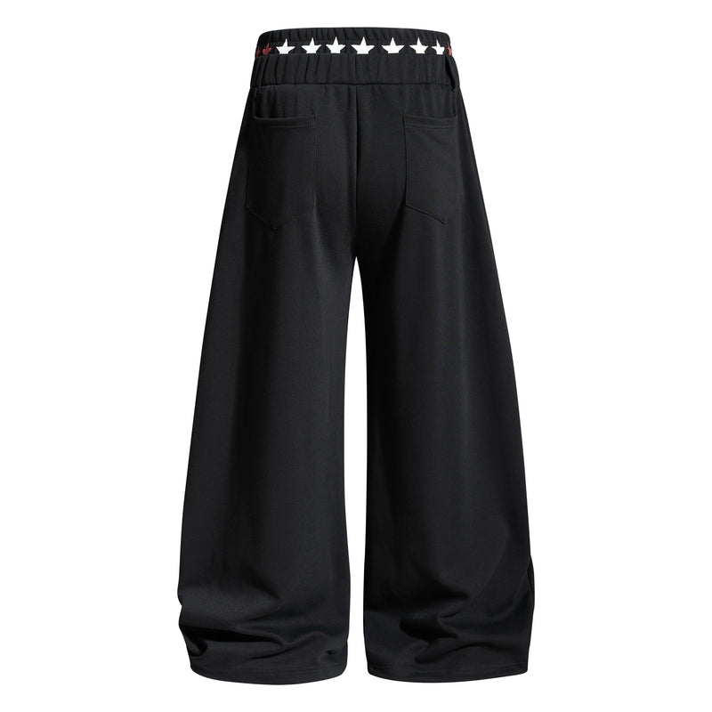 Omirad Vintage Stripe Graphic Wide-Leg Sweatpants