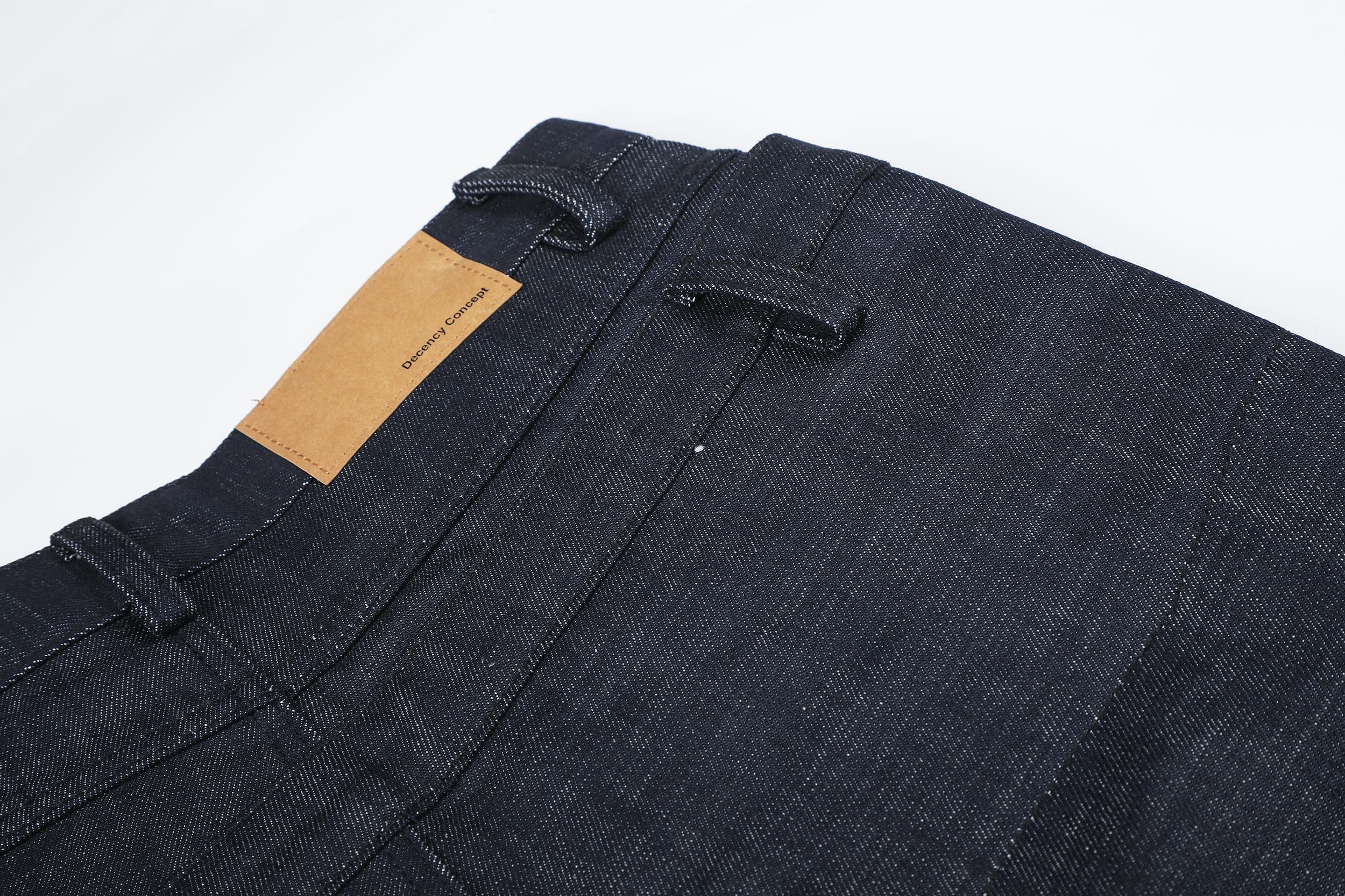 Omirad Layered Waist Wide-Leg Jeans | Raw Denim Streetwear