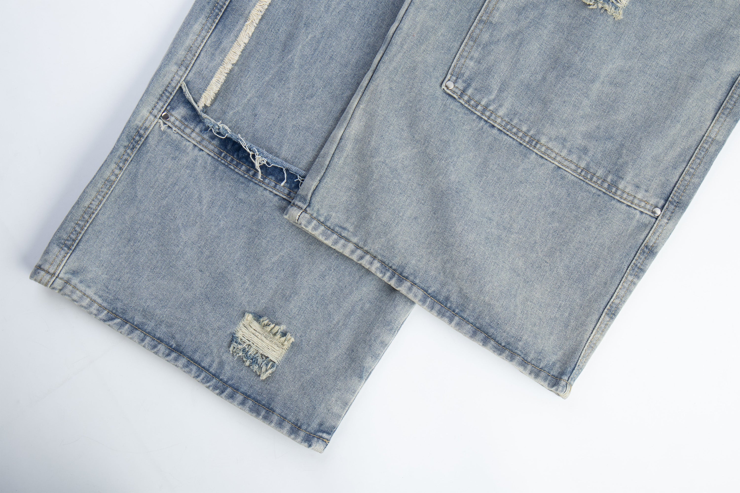 Omirad Distressed Panel Denim Pants | Streetwear Jeans
