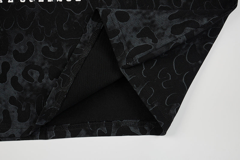 Leopard Mesh Layered Graphic T-Shirt | Varsity Streetwear