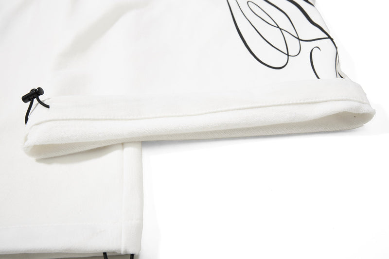 Distressed Wide-Leg Sweatpants with Contrast Waistband