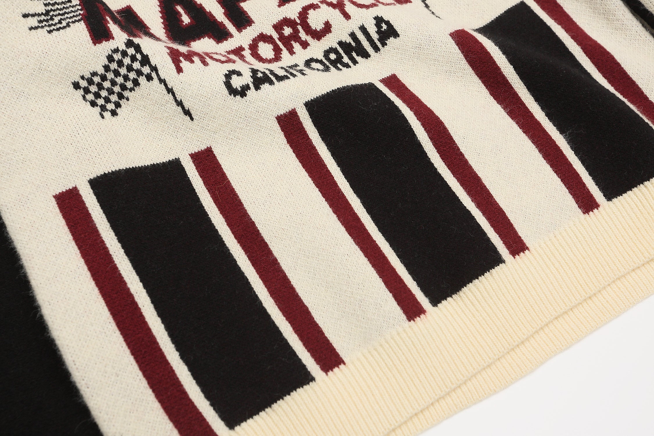 Mafaer Motorcycle Racing Knit Sweater | Retro Stripe Pullover