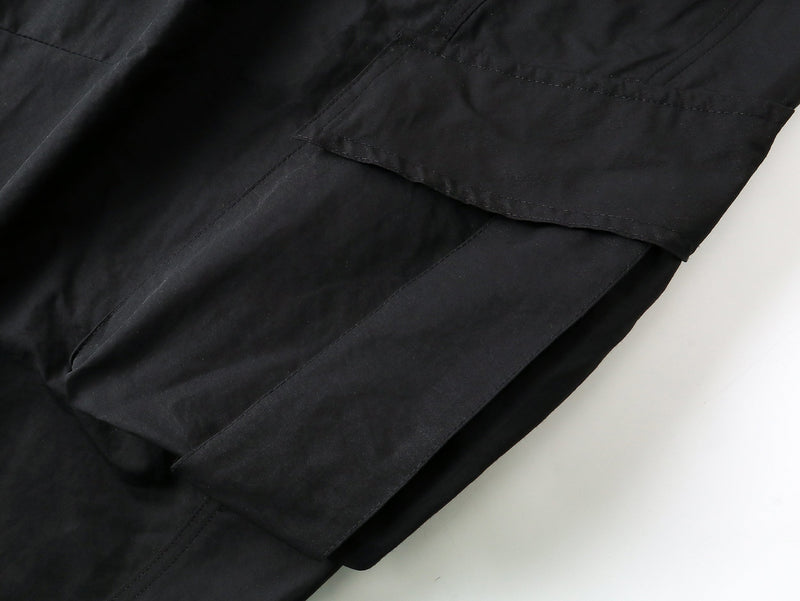 Wide-Leg Utility Cargo Pants | Drawstring Waist & Toggle Hem