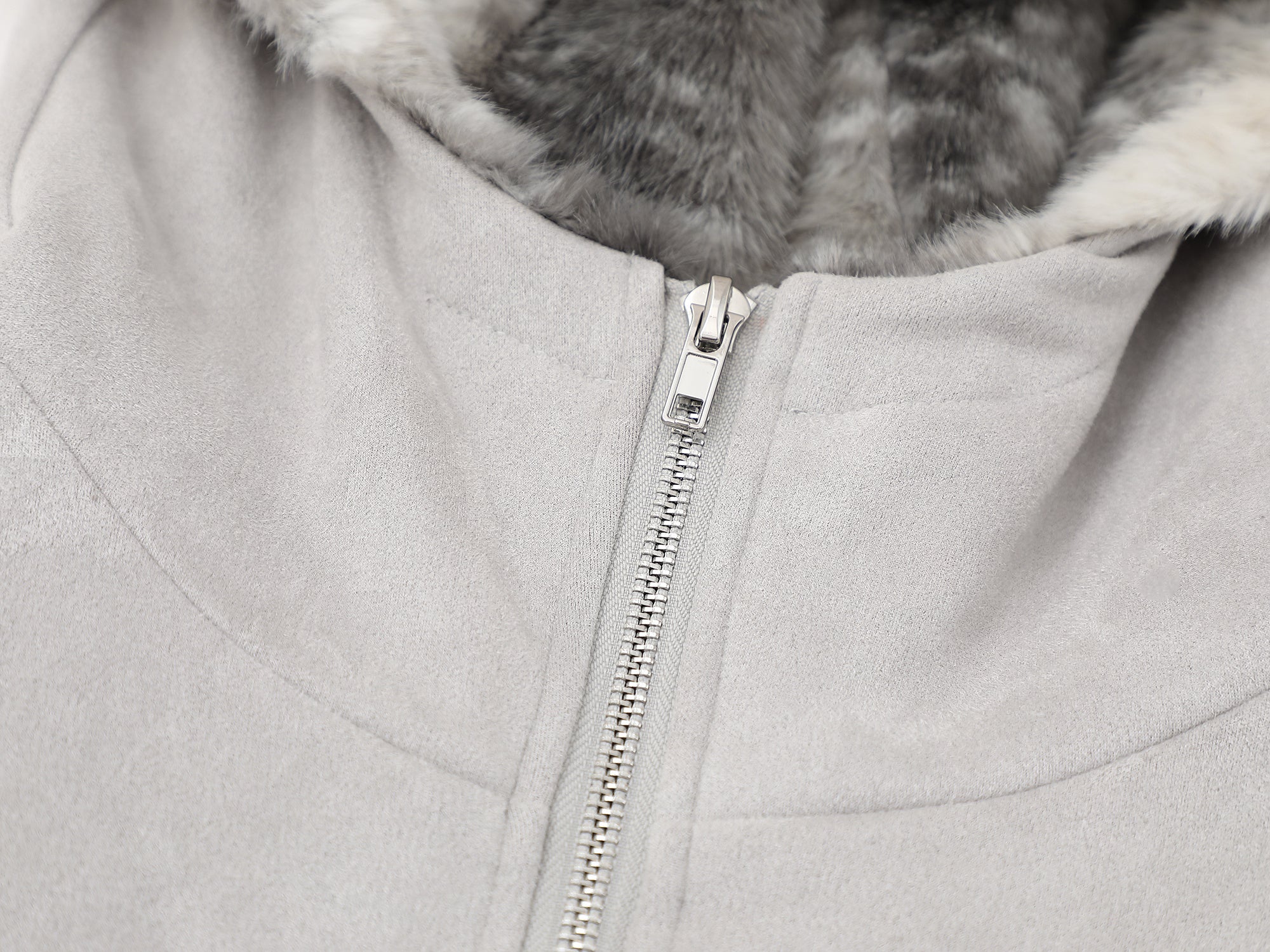 Furry-Ear Zip Hoodie Jacket | Streetwear Puffer with Rivets