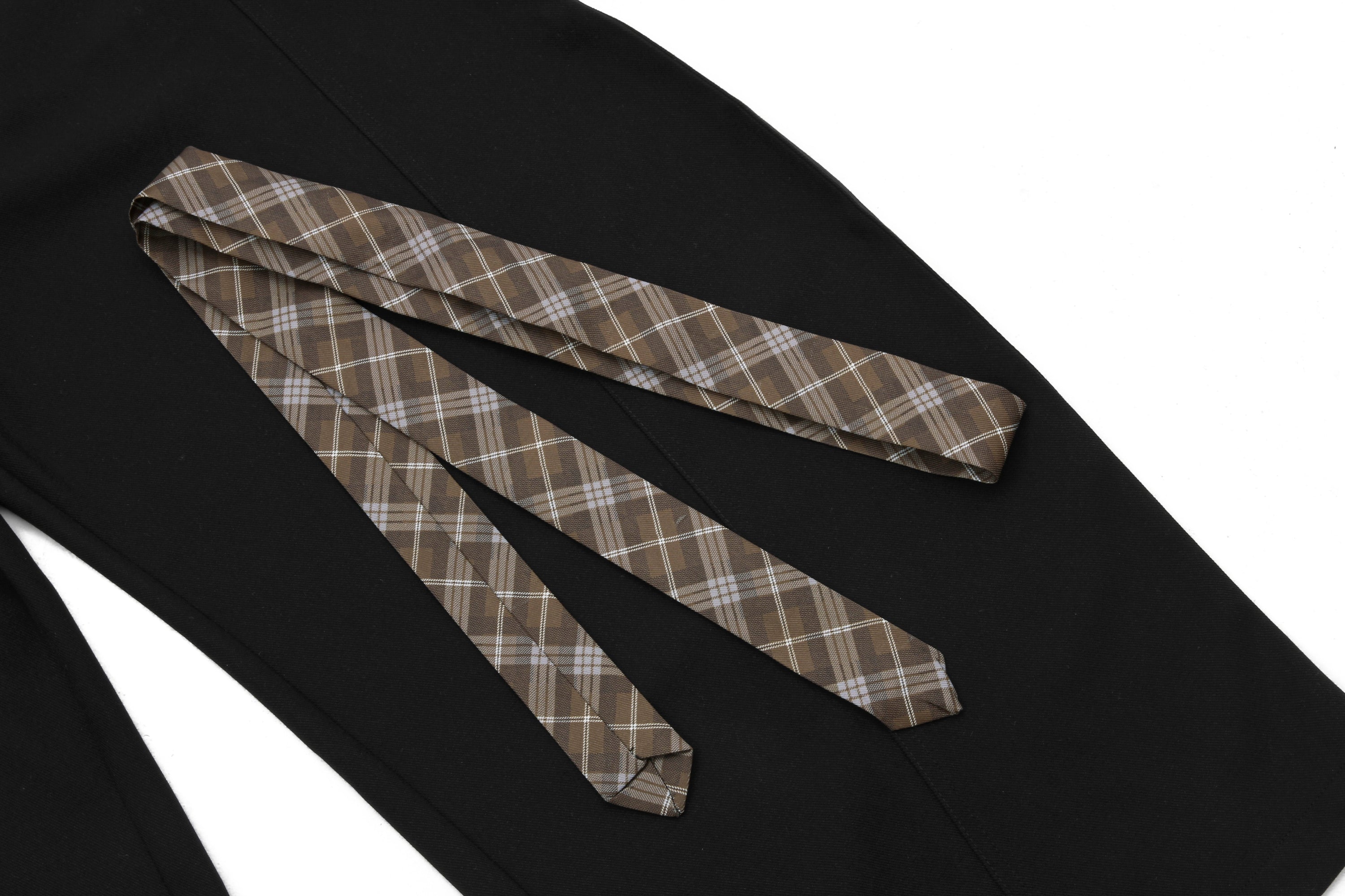 Omirad Plaid-Belt Curved Leg Wide Pants | Streetwear Trousers